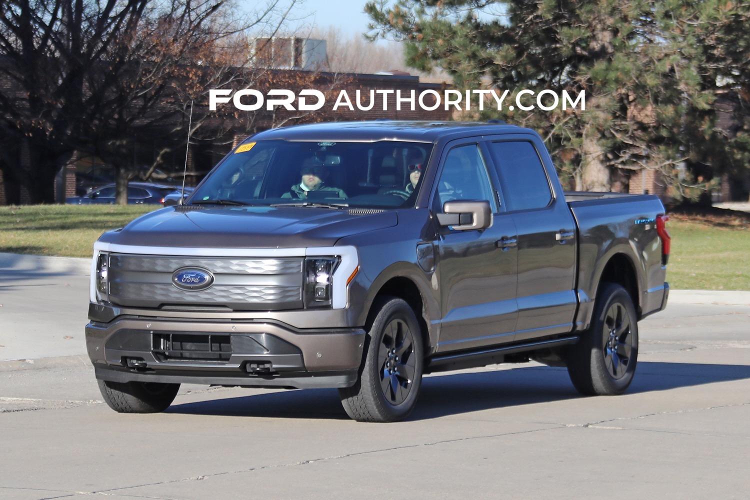 Ford F-150 Lightning Stone Gray F-150 Lightning Lariat - Live Sighting Pics 2022-Ford-F-150-Lightning-Lariat-Stone-Gray-First-Real-World-Pictures-Exterior-002