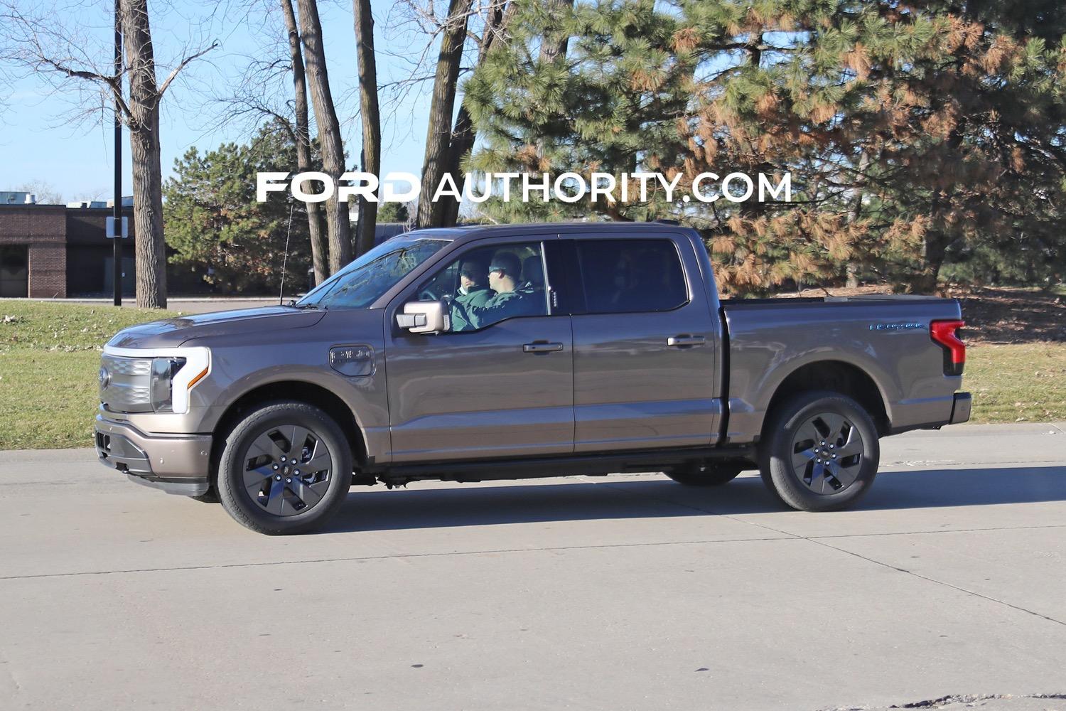 Ford F-150 Lightning Stone Gray F-150 Lightning Lariat - Live Sighting Pics 2022-Ford-F-150-Lightning-Lariat-Stone-Gray-First-Real-World-Pictures-Exterior-006