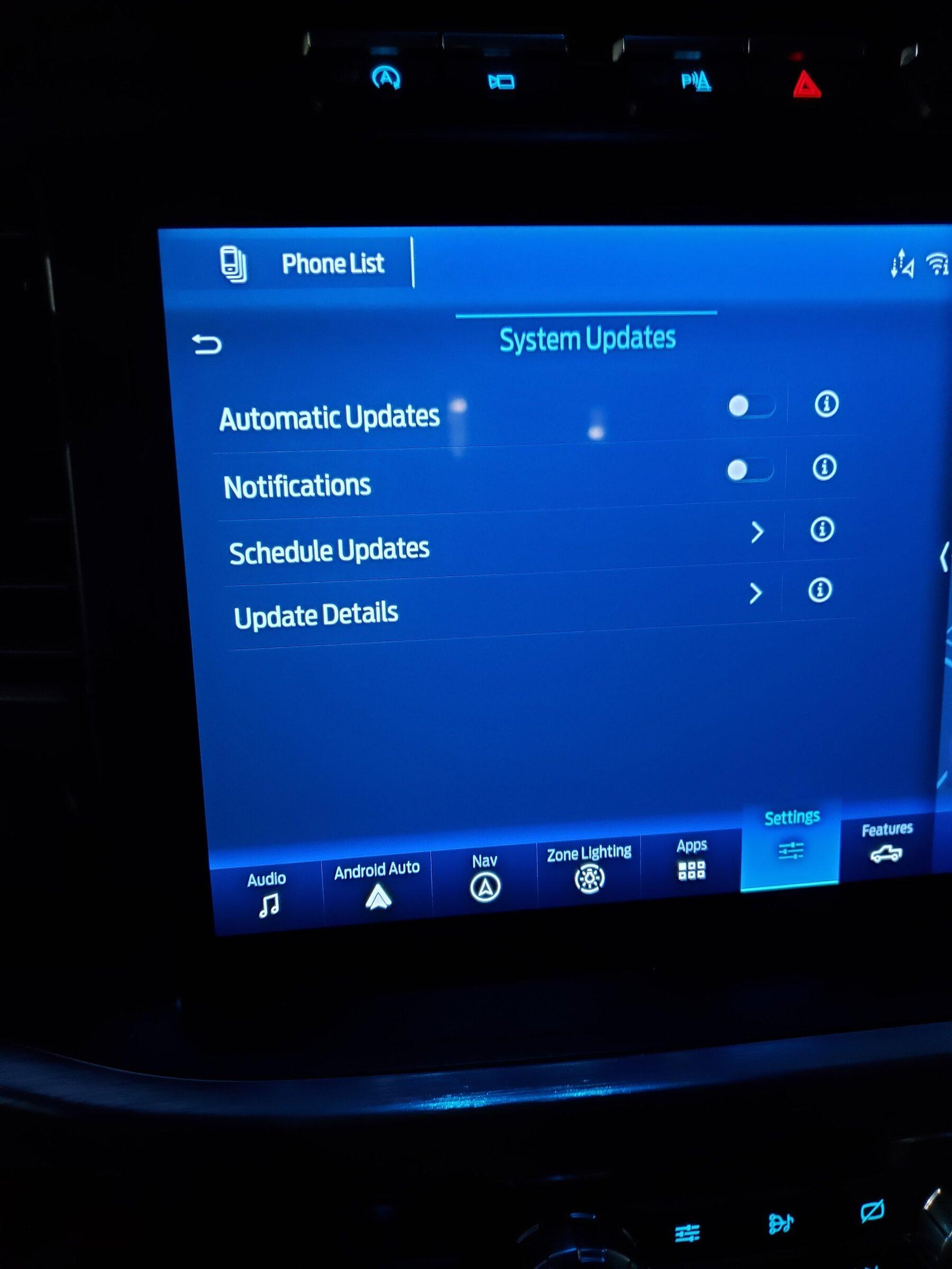 Ford F-150 Lightning Software Update Preferences not working? 20220105_170820