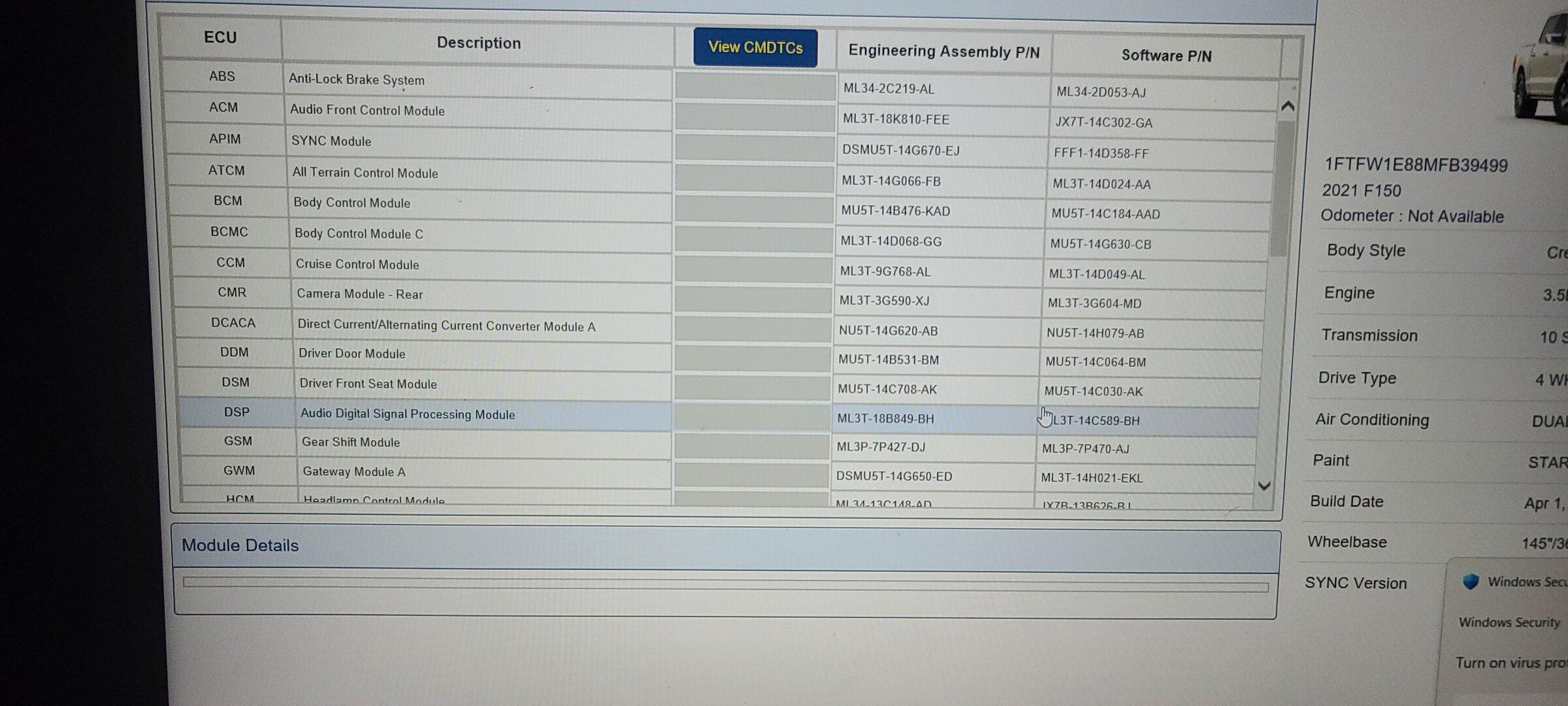 Ford F-150 Lightning ECU module programming guide using FDRS 20220318_060333