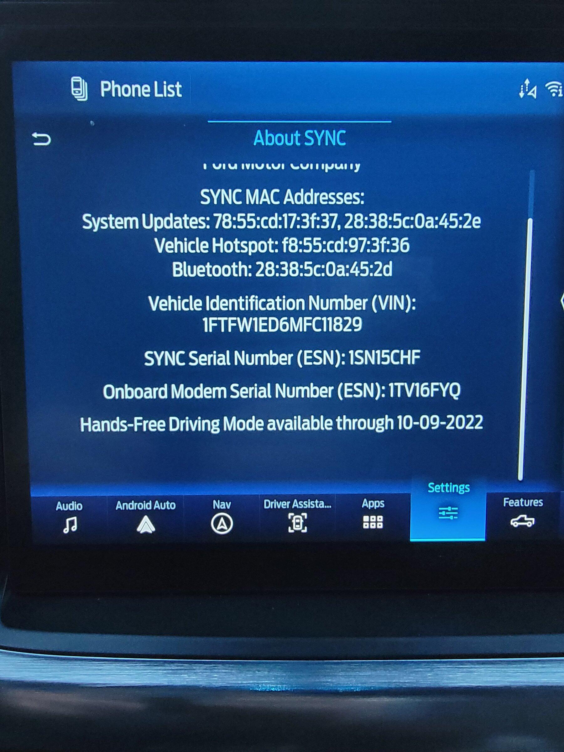 Ford F-150 Lightning Blue Cruise Not allowing hands free 20220327_200504