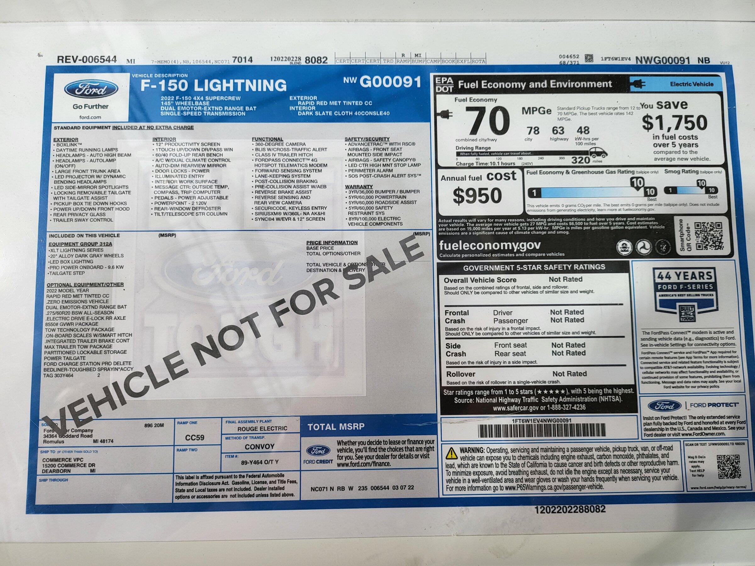 Ford F-150 Lightning In-Person Lightning Impressions - From a XLT Order Holder (w/ Photos & Door Payload Sticker) [San Antonio Event] 20220506_104616