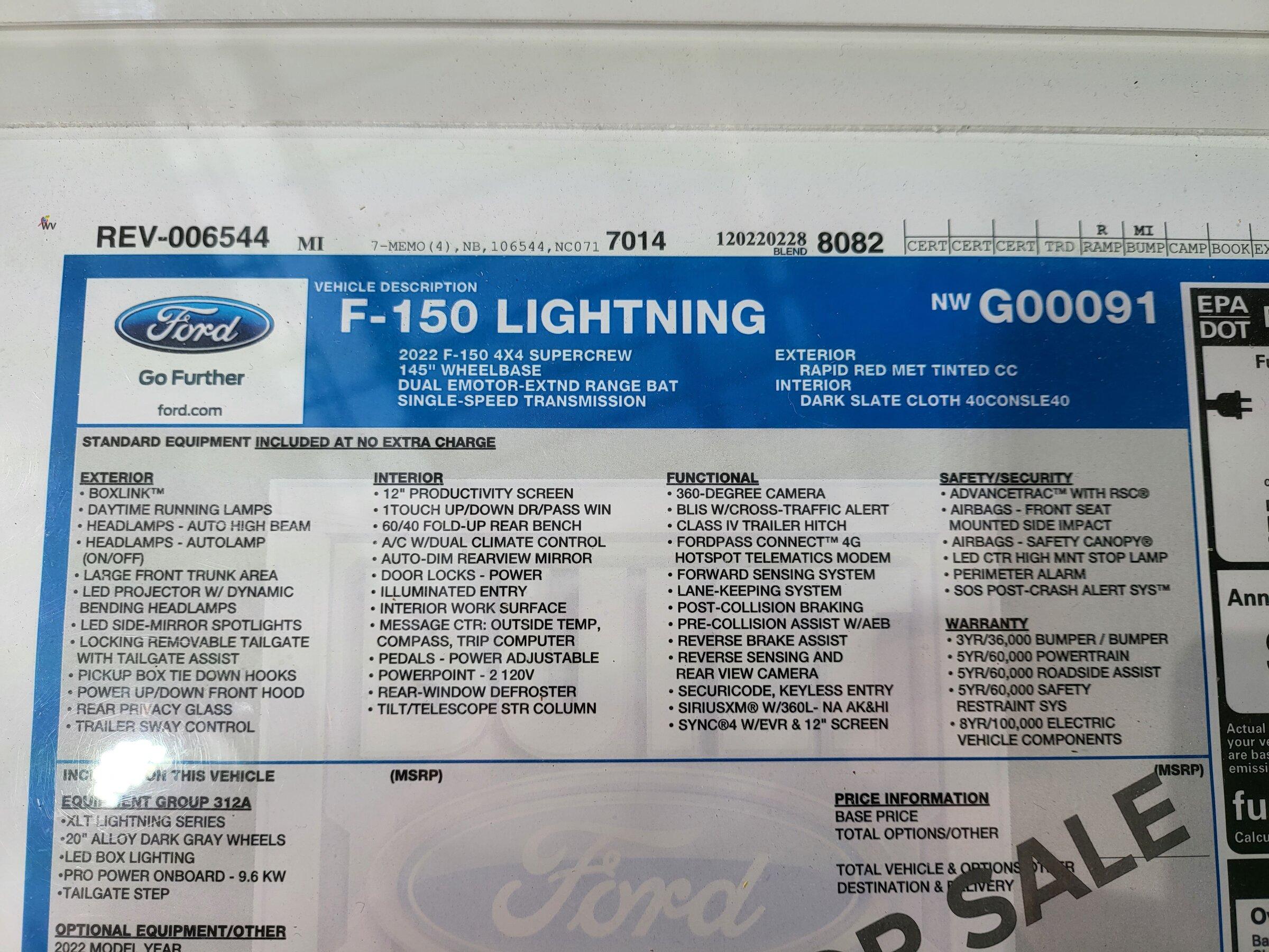 Ford F-150 Lightning In-Person Lightning Impressions - From a XLT Order Holder (w/ Photos & Door Payload Sticker) [San Antonio Event] 20220506_104619