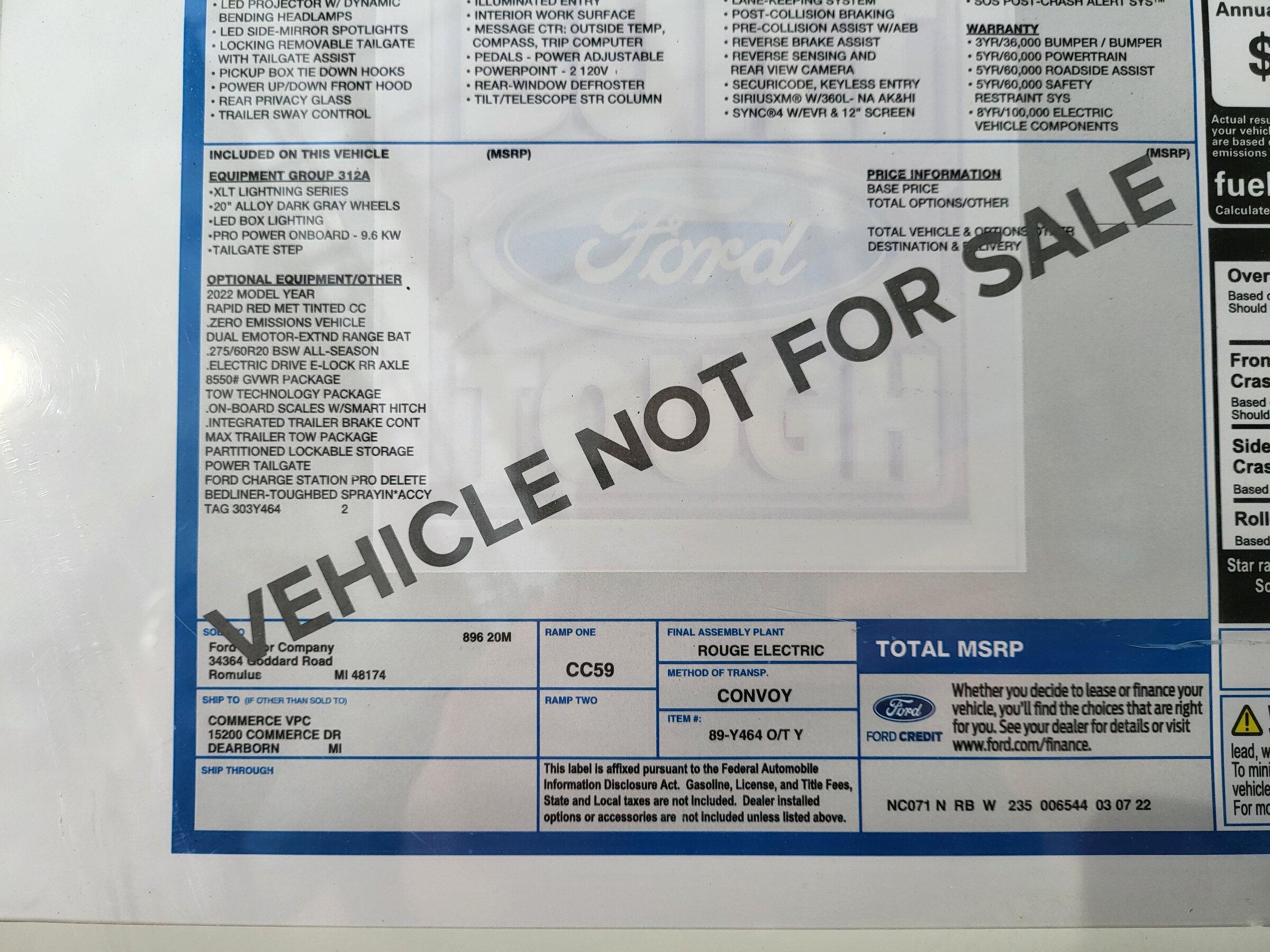 Ford F-150 Lightning In-Person Lightning Impressions - From a XLT Order Holder (w/ Photos & Door Payload Sticker) [San Antonio Event] 20220506_104621