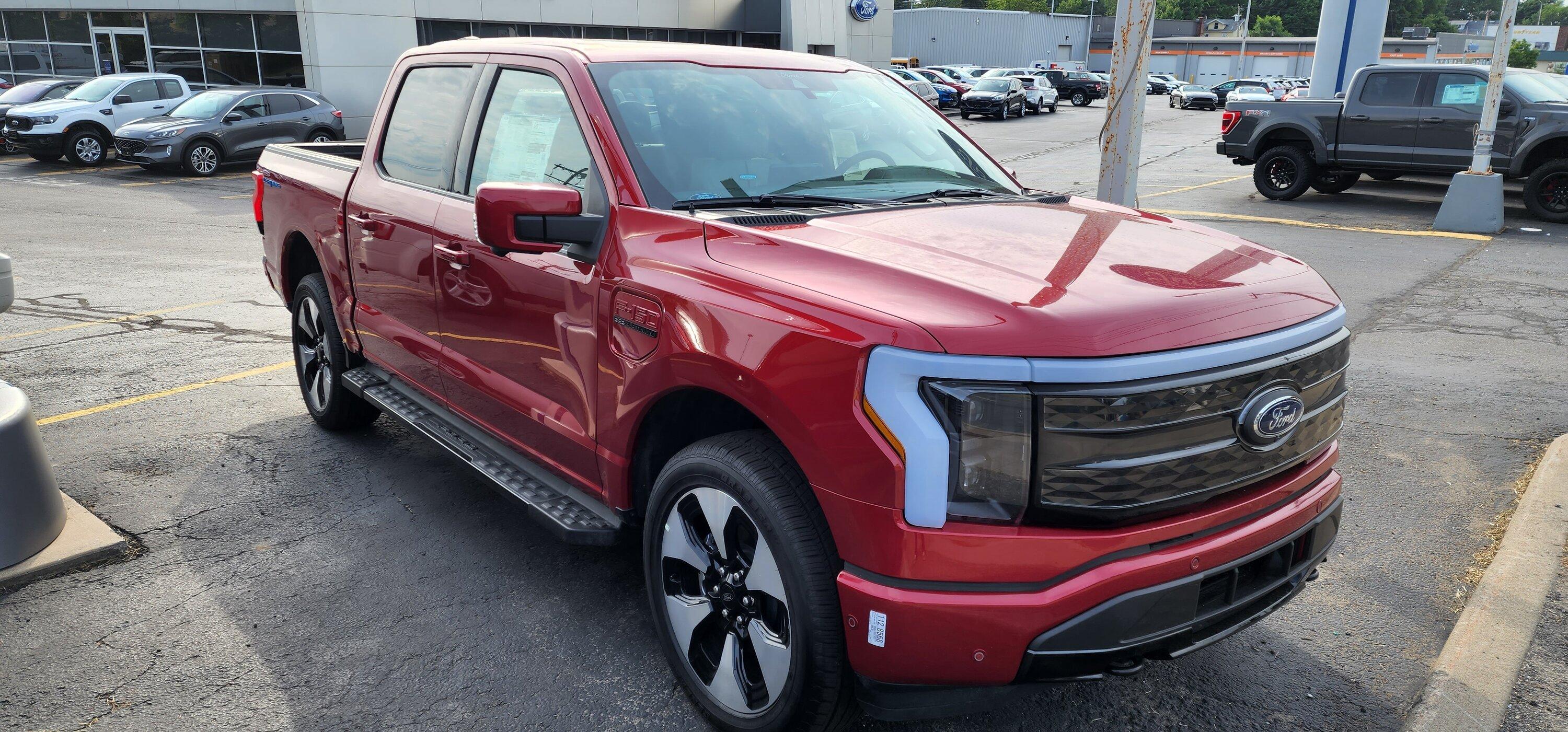 Ford F-150 Lightning Red Platinum delivered to Metro Ford(Albany NY area) 20220716_081225