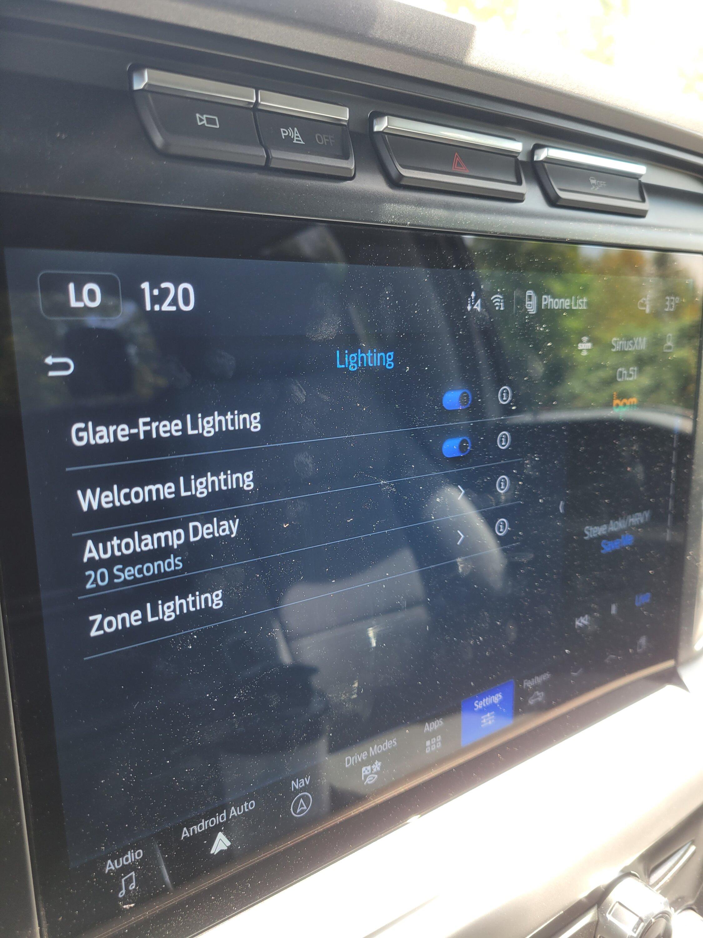 Ford F-150 Lightning Canadian Lightning Owners: does your headlight settings menu show an option for "glare-free" headlights? 20220801_132054