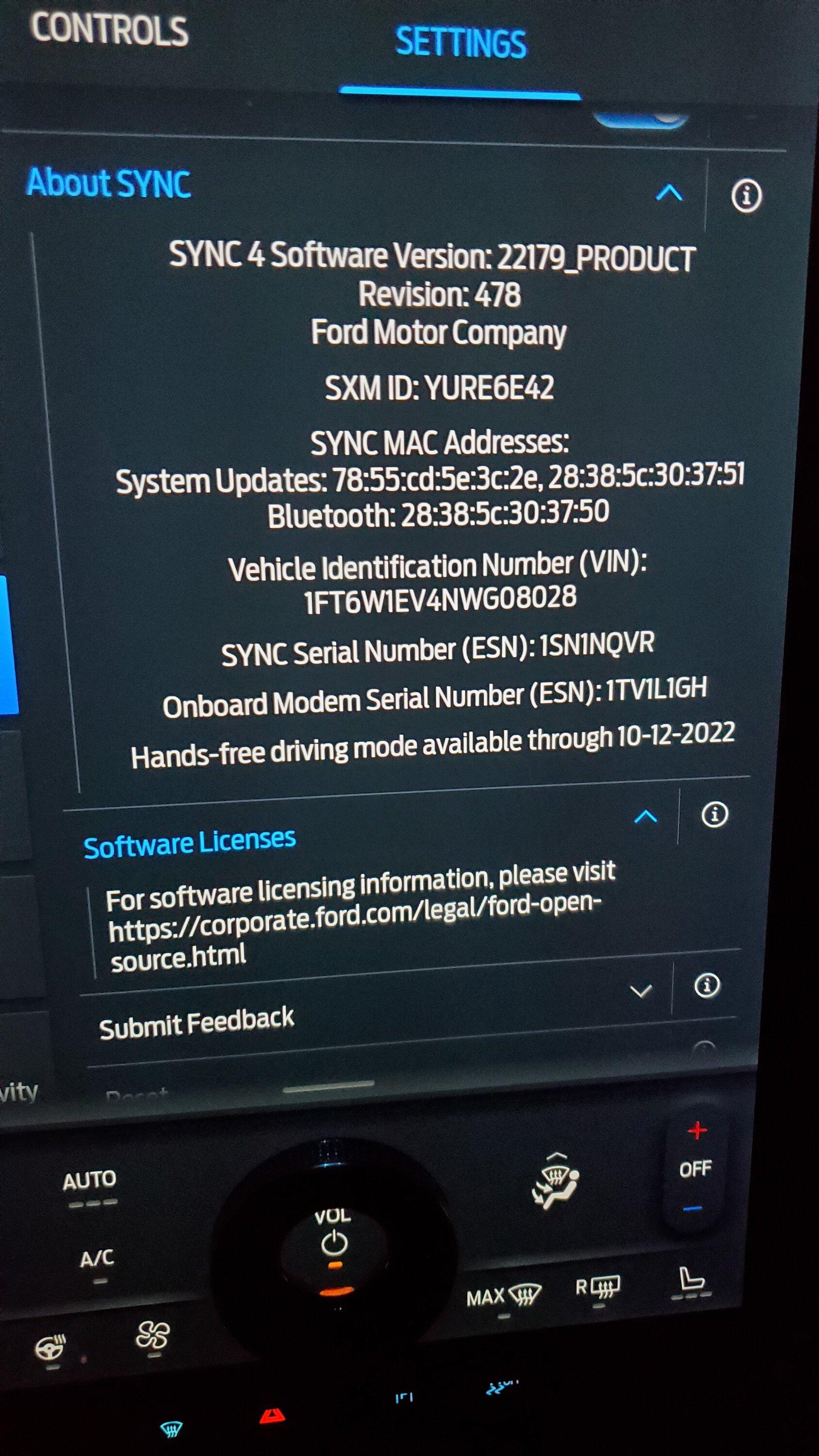 Ford F-150 Lightning Next Sync Update? 20220903_201645