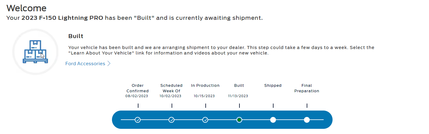 Ford F-150 Lightning ✅ 10/02/2023 Lightning Build Week Group (MY2023) 2023-11-14 10_11_32-Ford Vehicle Order Tracking Status