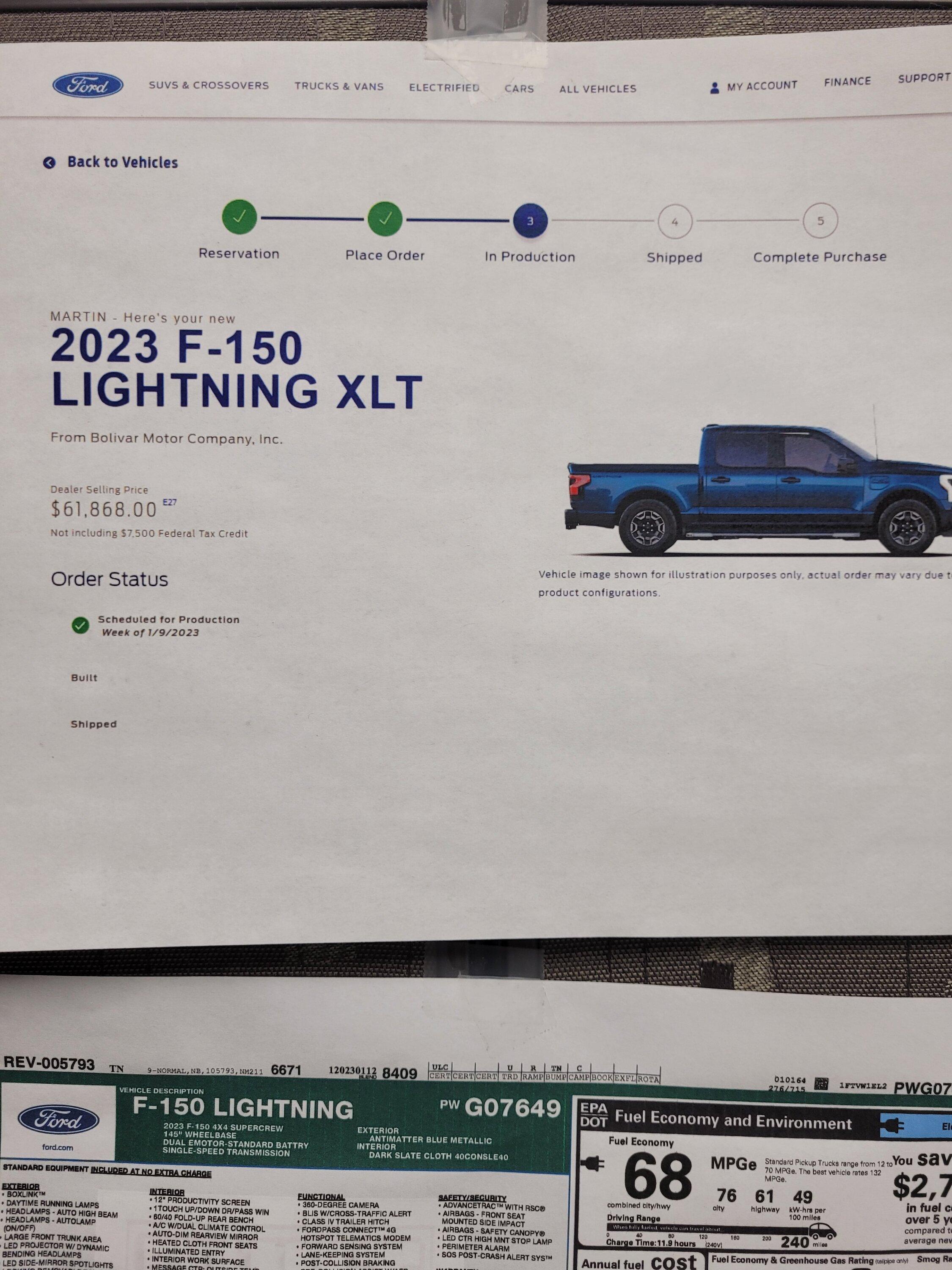 Ford F-150 Lightning ✅ 1/9/2023 Lightning Build Week Group (MY2023) 20230126_054748