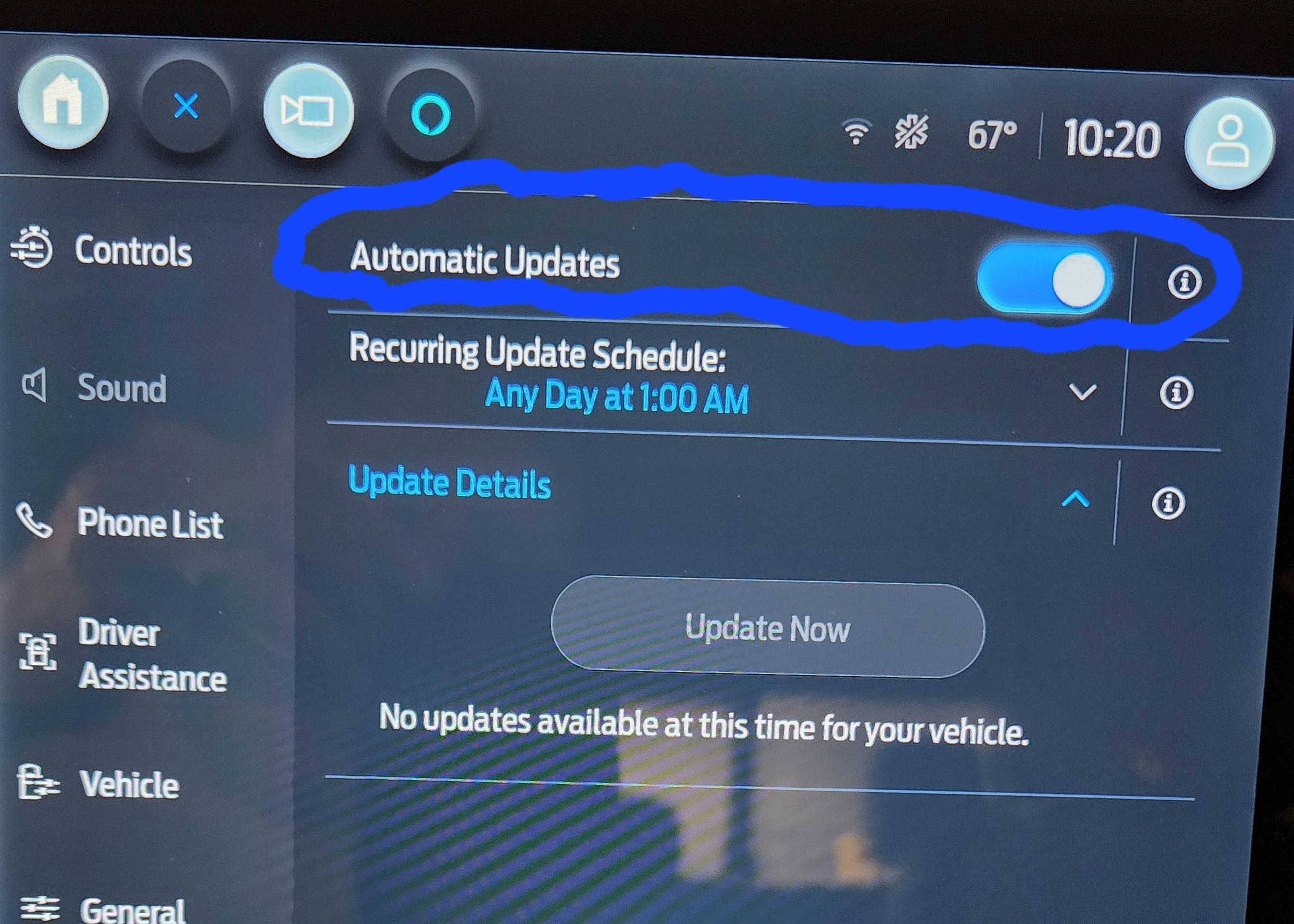 Ford F-150 Lightning Automatic Update on or off? 20230619_222129