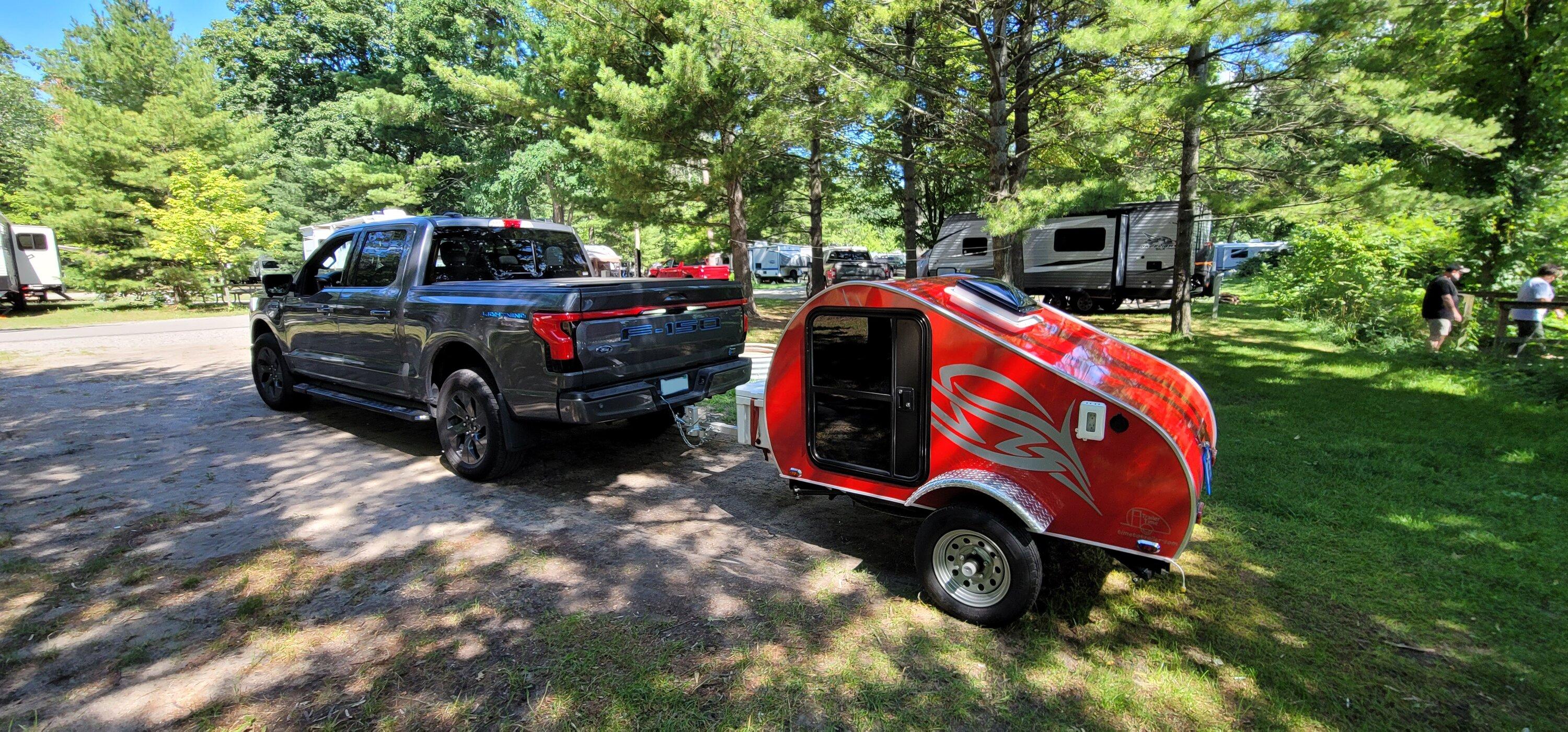 Ford F-150 Lightning Went camping with a tiny trailer 20230730_113159