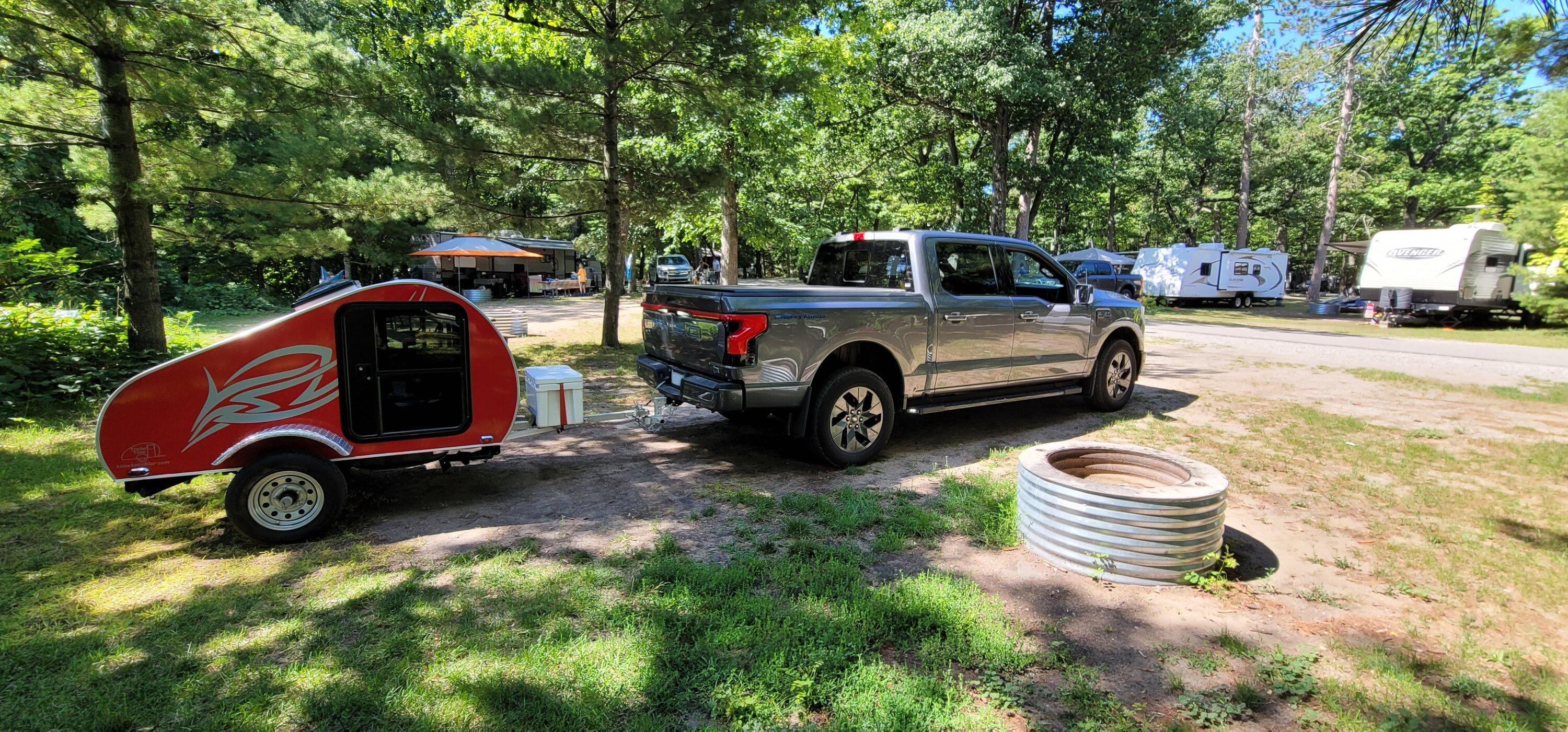 Ford F-150 Lightning Went camping with a tiny trailer 20230730_113221