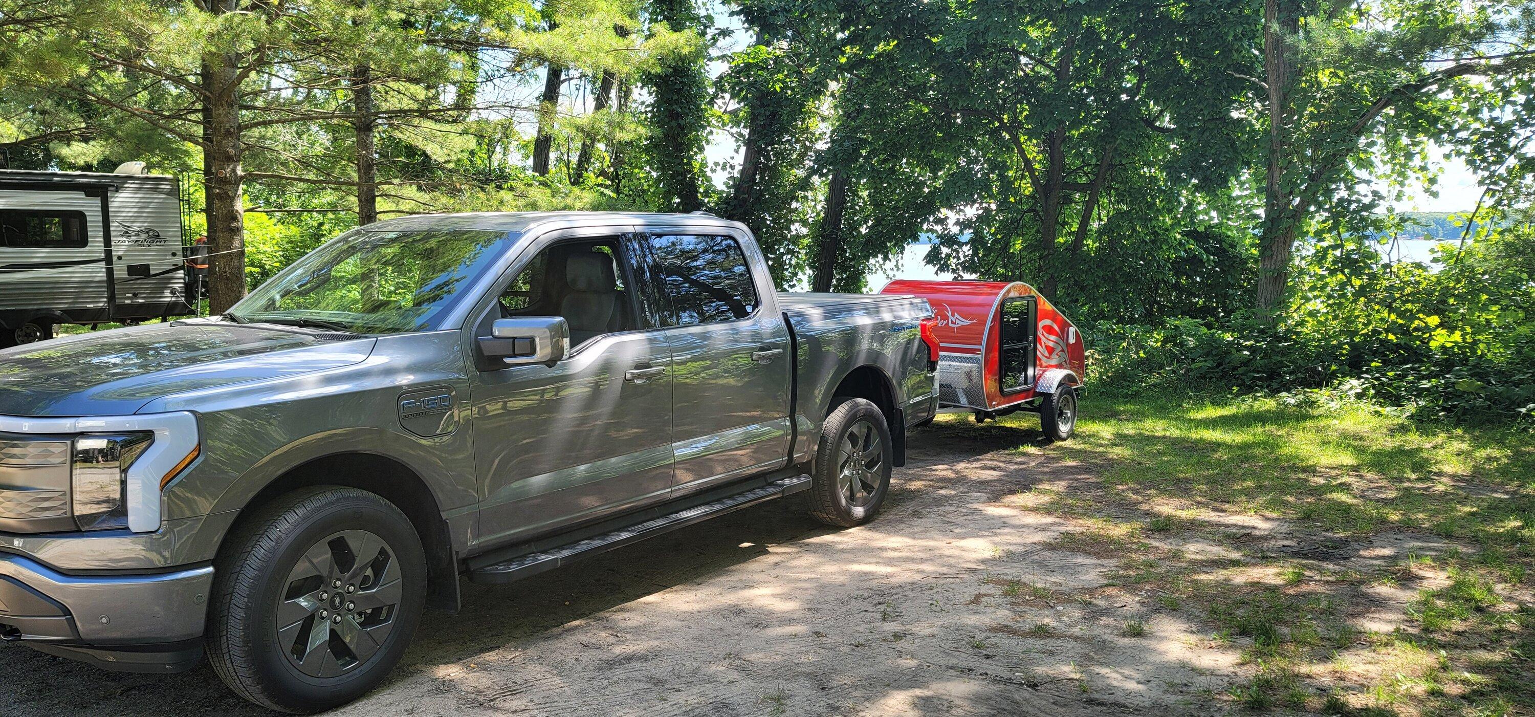 Ford F-150 Lightning Went camping with a tiny trailer 20230730_113344