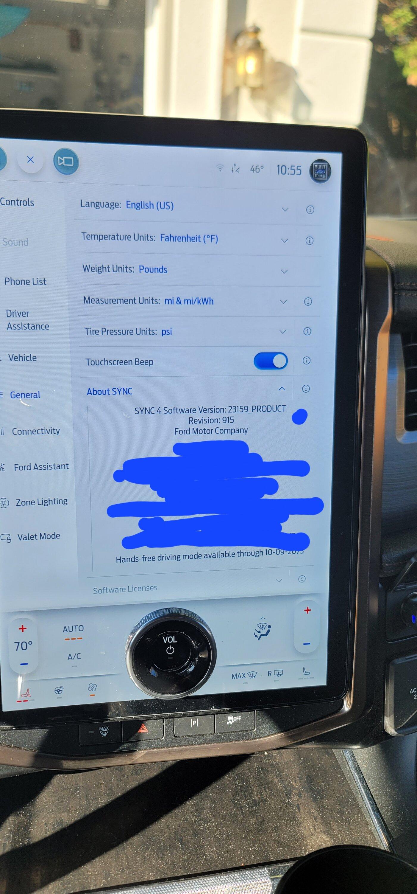 Ford F-150 Lightning Missing buttons on my SYNC screen? 20231103_105524