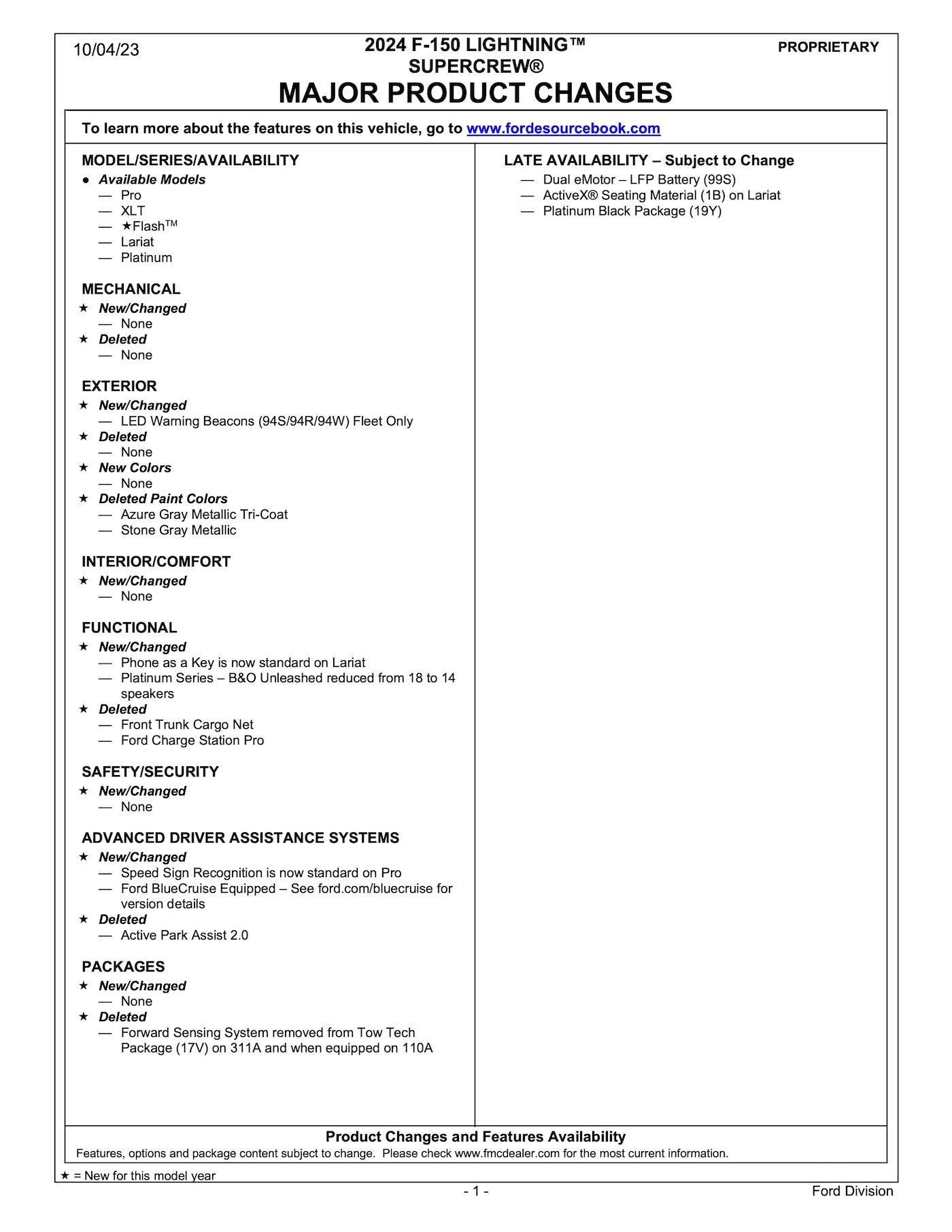 2024 F150 Lightning Order Guide & Pricing List (MSRP/Invoice) Ford