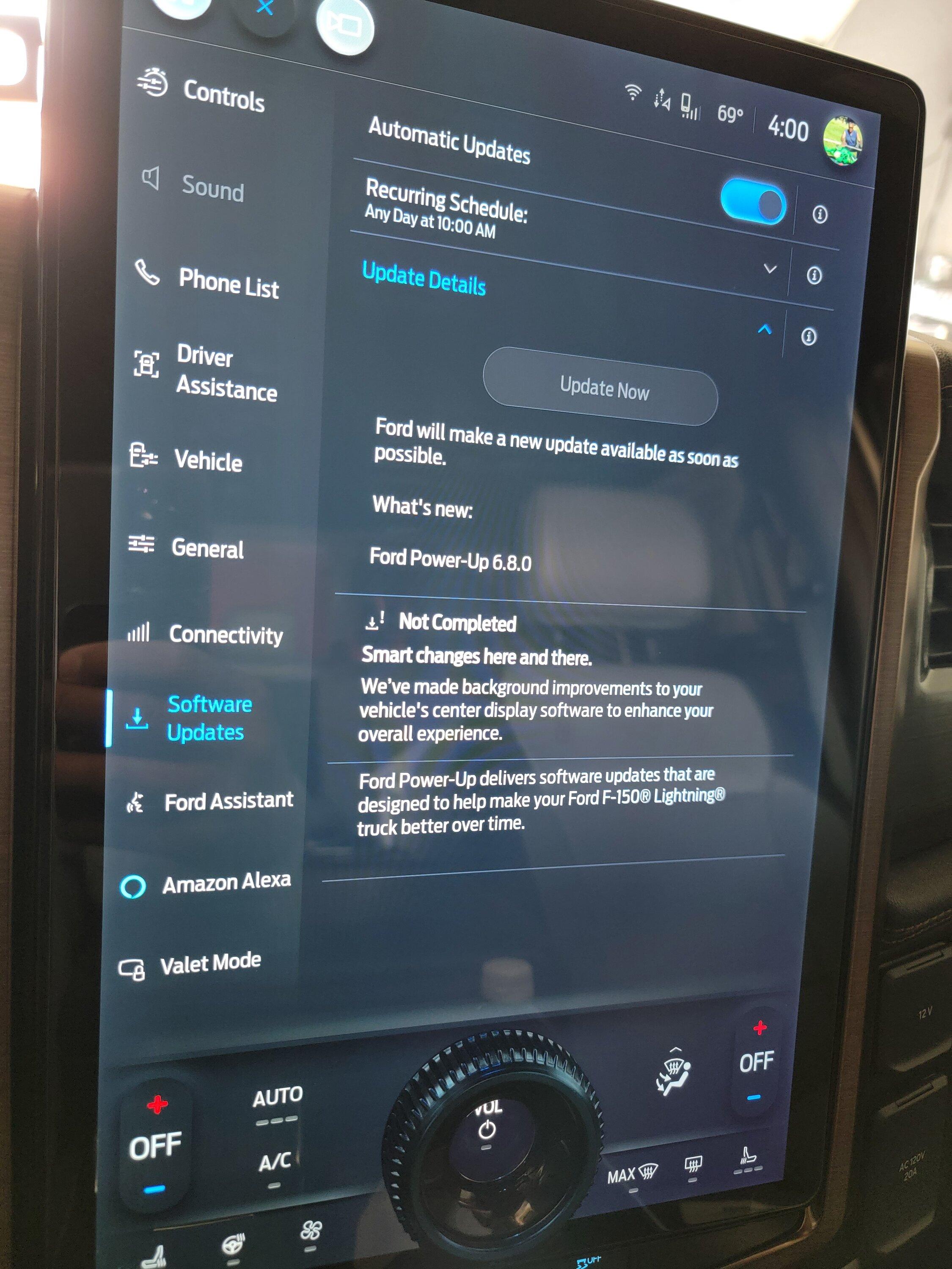 Ford F-150 Lightning Power-Up OTA 6.8.0 - Smart Changes: Center Screen 20240119_160028