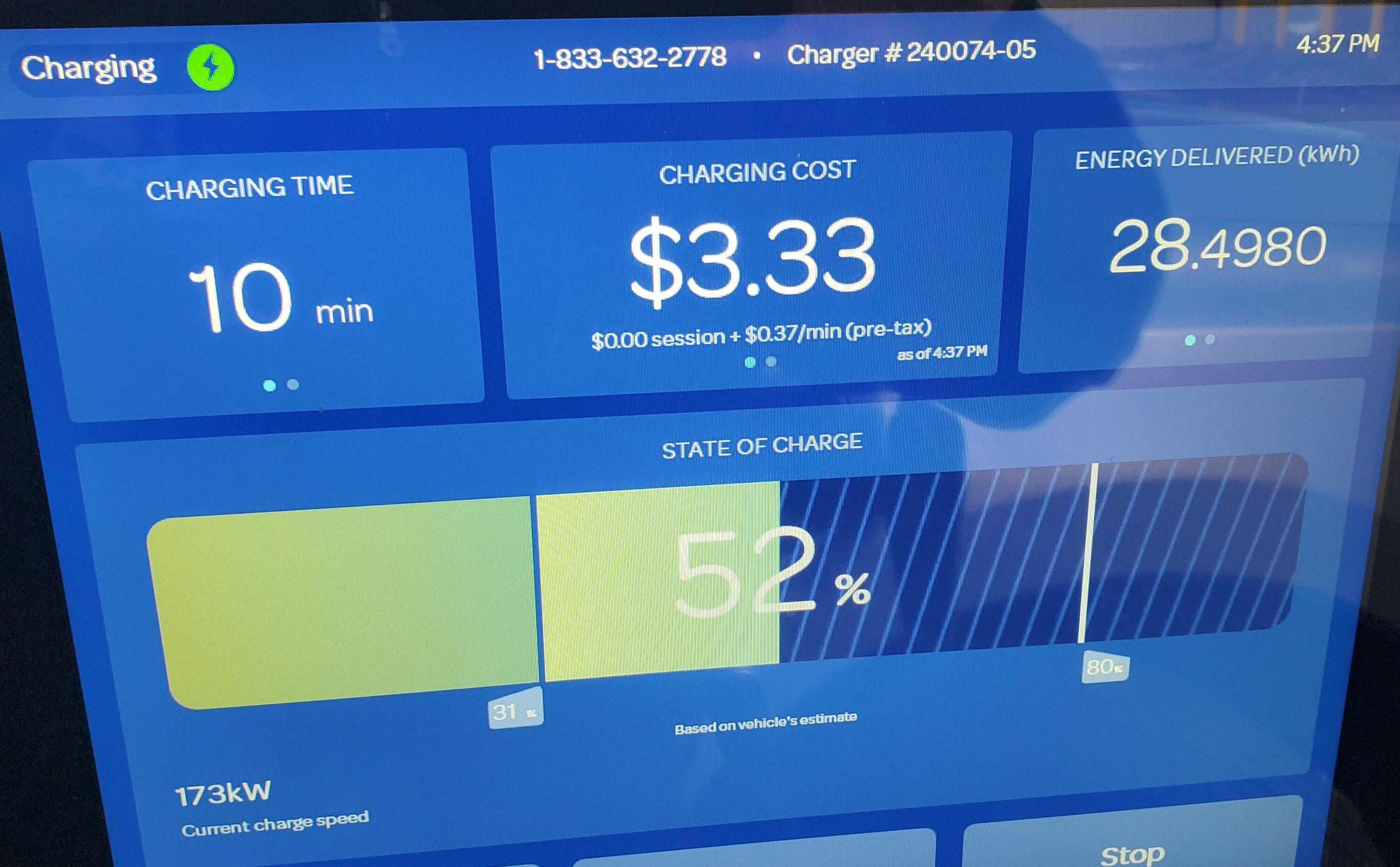 Ford F-150 Lightning Good EA charge session. Held max rate longer than expected 20240211_163724