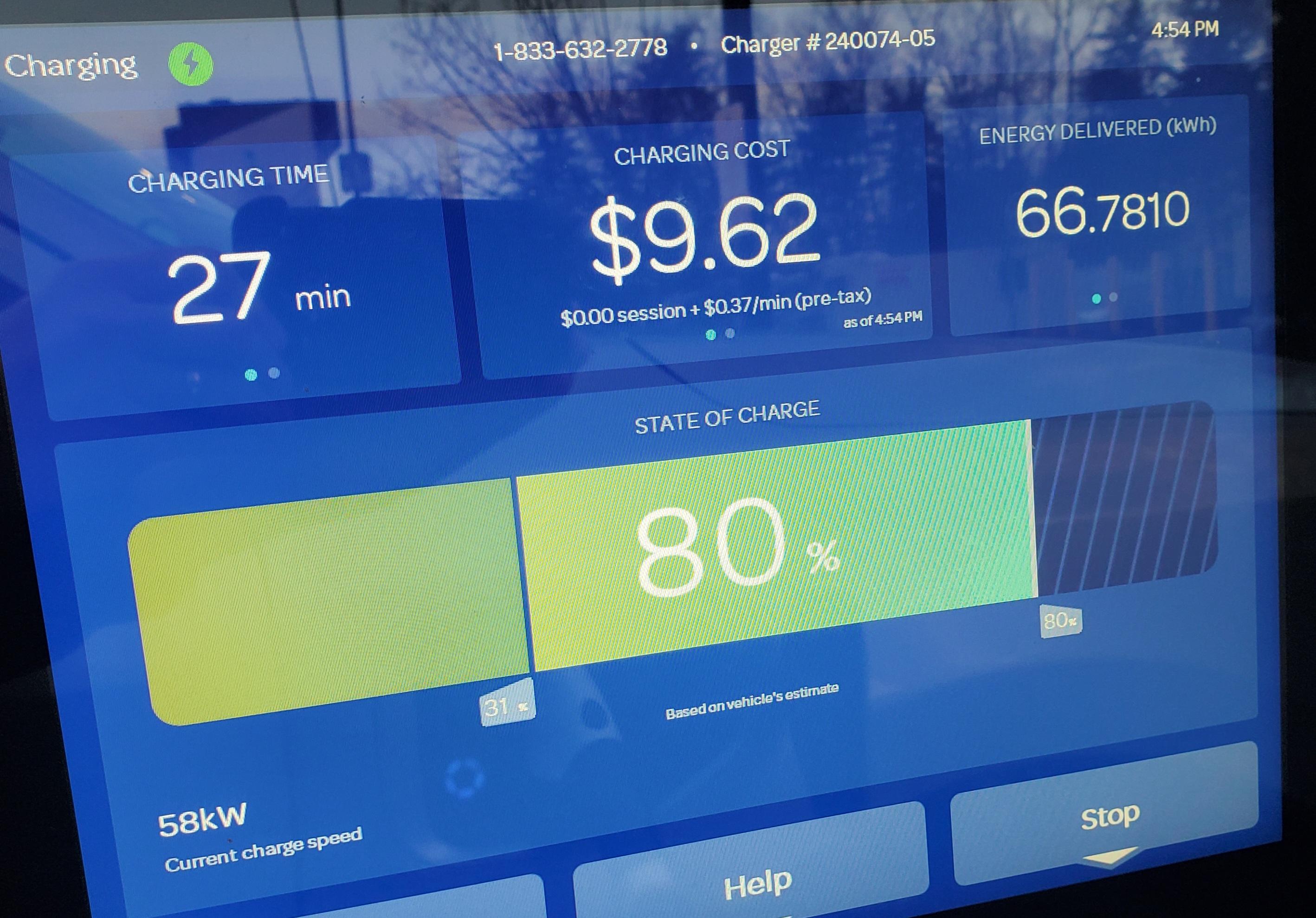 Ford F-150 Lightning Good EA charge session. Held max rate longer than expected 20240211_165454