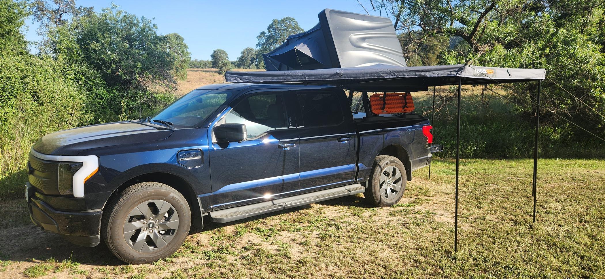 Ford F-150 Lightning Camping with the Lightning and Kodiak Canvas truck tent 20240521_175940