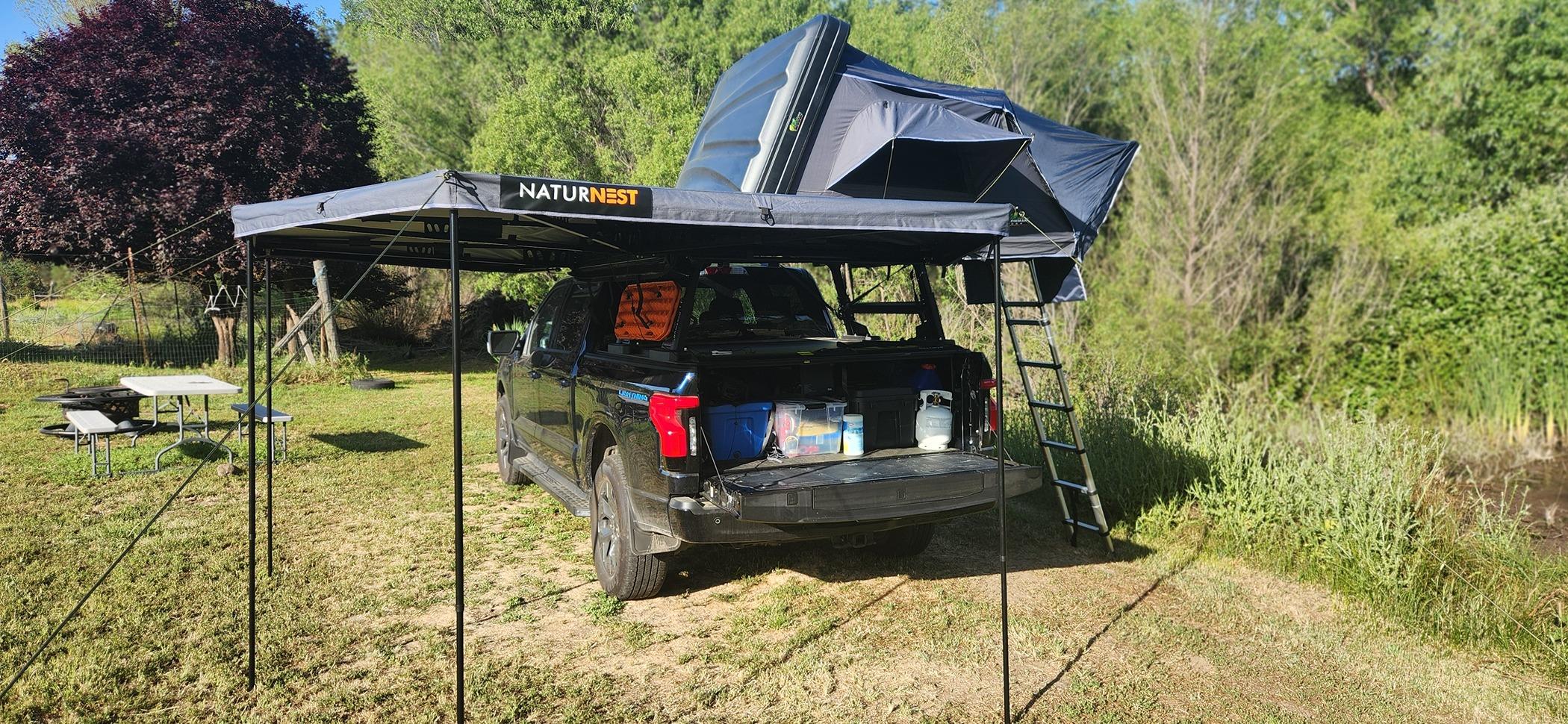 Ford F-150 Lightning Camping with the Lightning and Kodiak Canvas truck tent 20240521_180015