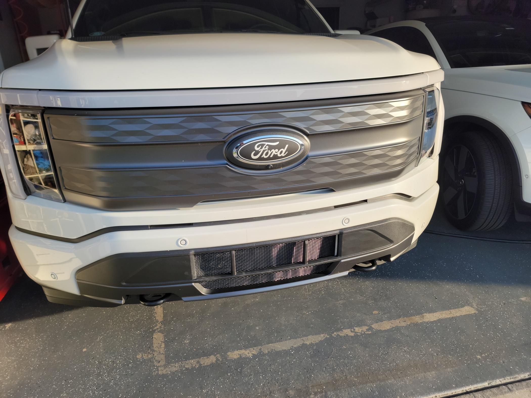 Ford F-150 Lightning Adding grill mesh ahead of active shutters in bumper? 20240602_185351