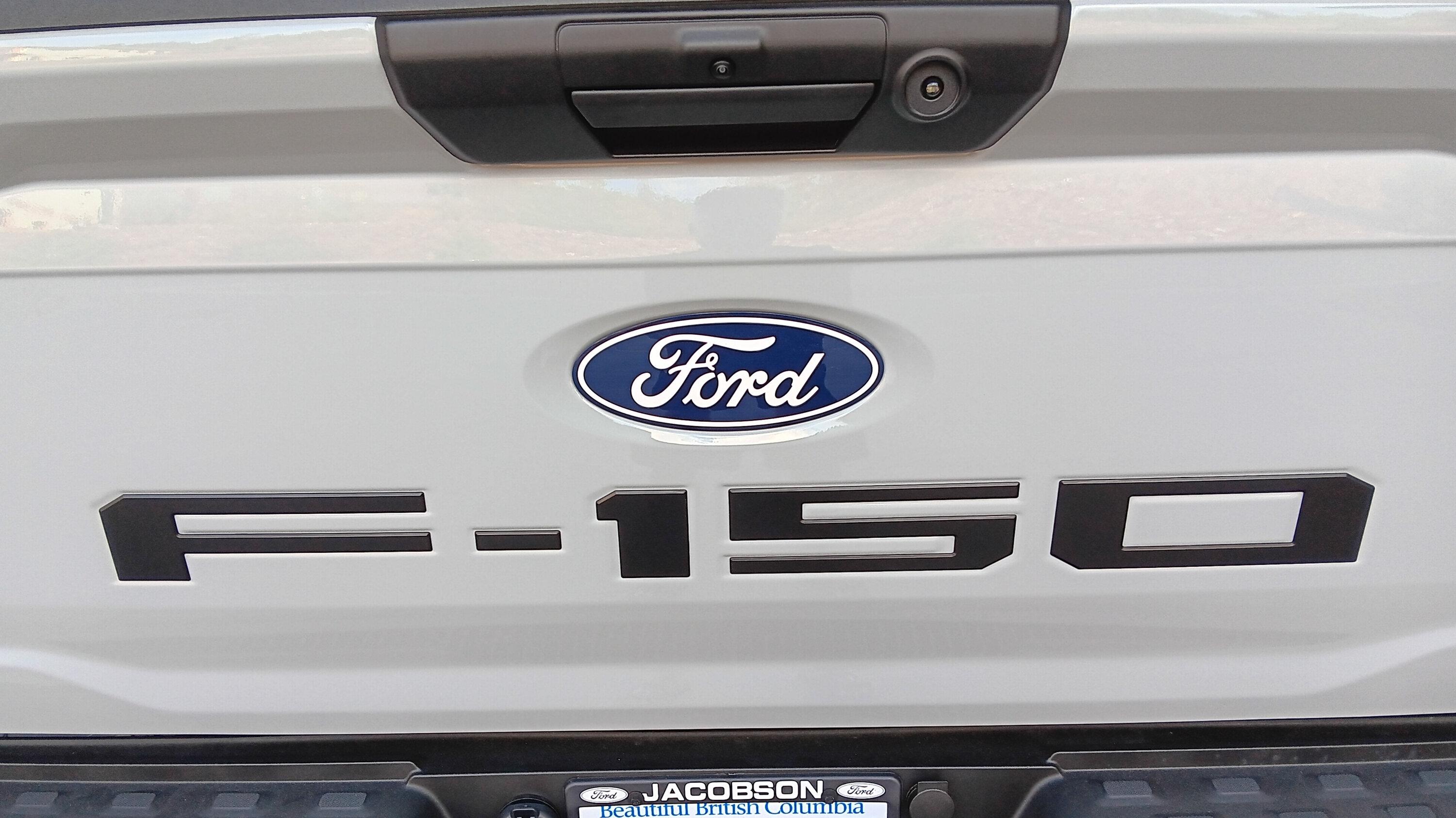 Ford F-150 Lightning 5 minute $9 Tailgate Mod - matte black tailgate letters w/ beveled edges 20240717_194833