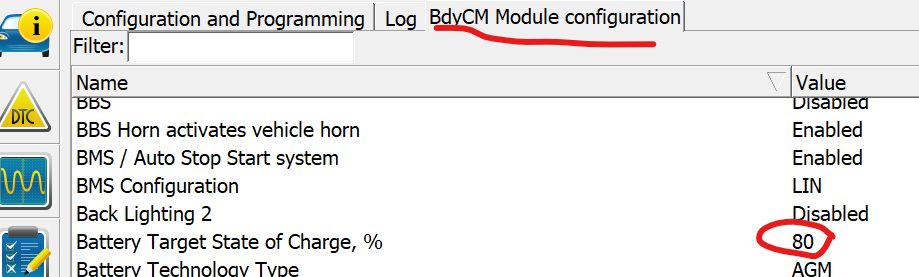 Ford F-150 Lightning Starting to get LVB 12v warnings... 20240723 FORScan Battery Target Charge_Edt