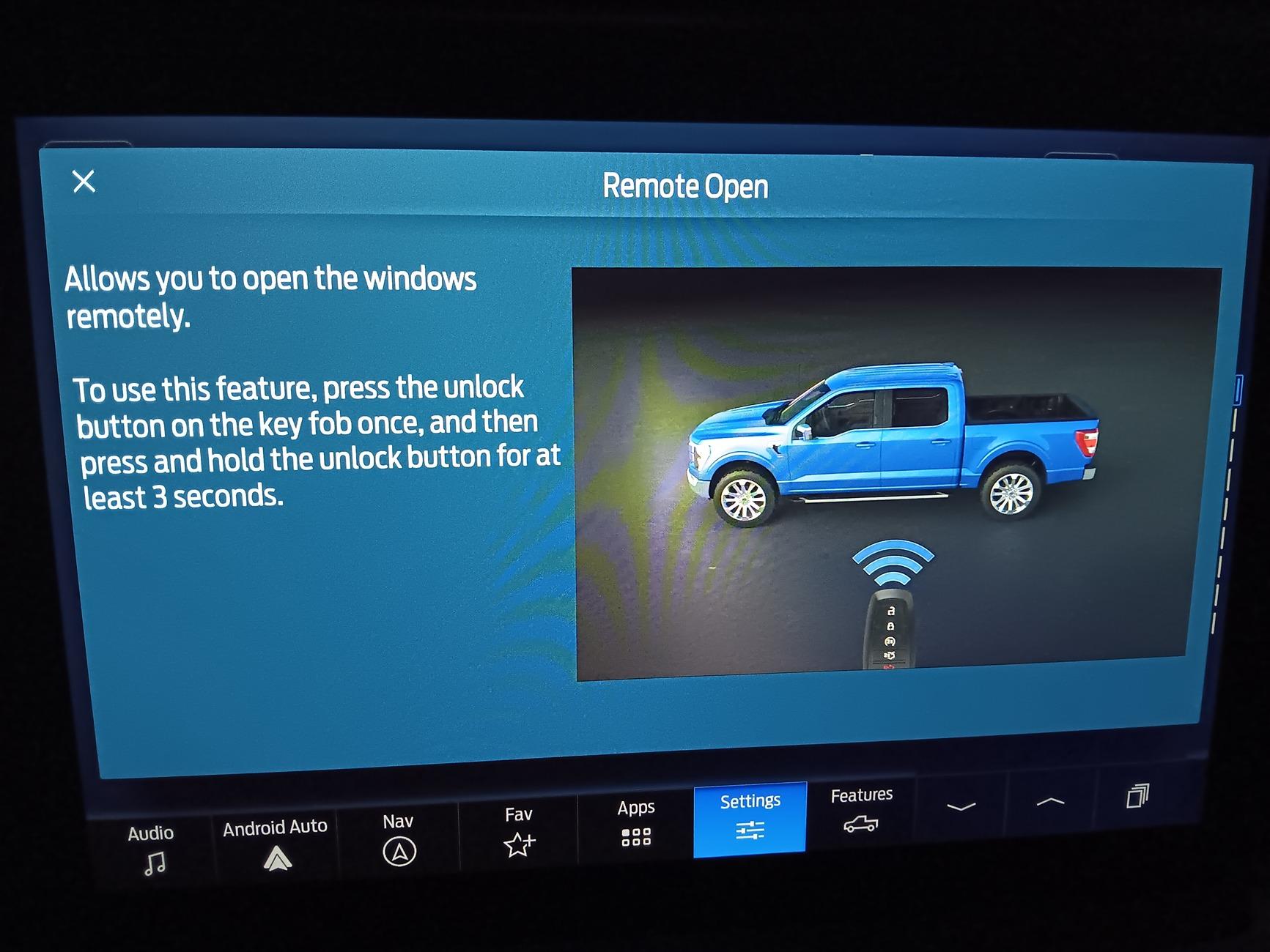 Ford F-150 Lightning Open and close windows remotely 20240723_043048