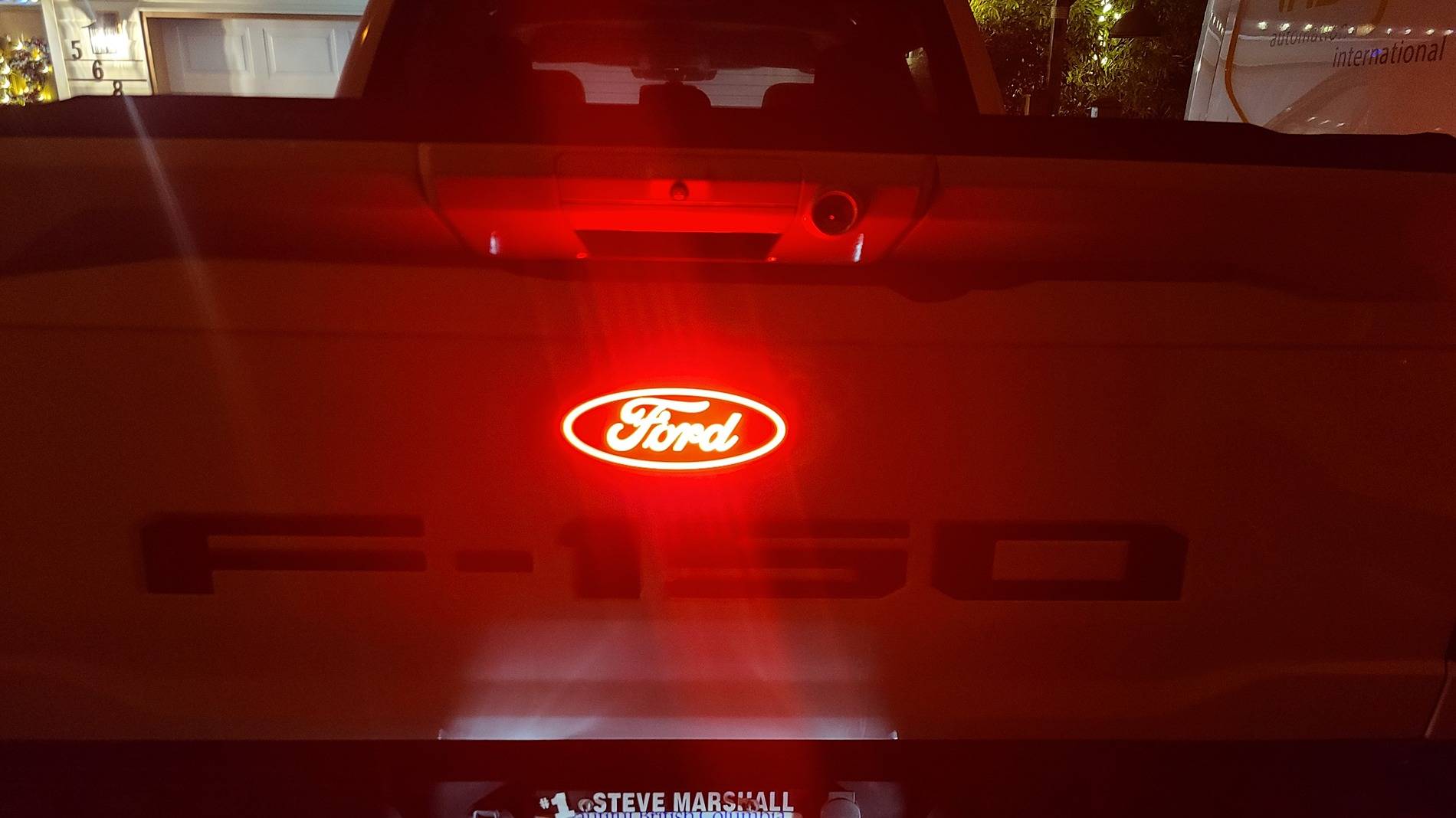 Ford F-150 Lightning Putco Illuminated Front Emblem Installed 20241209_180939