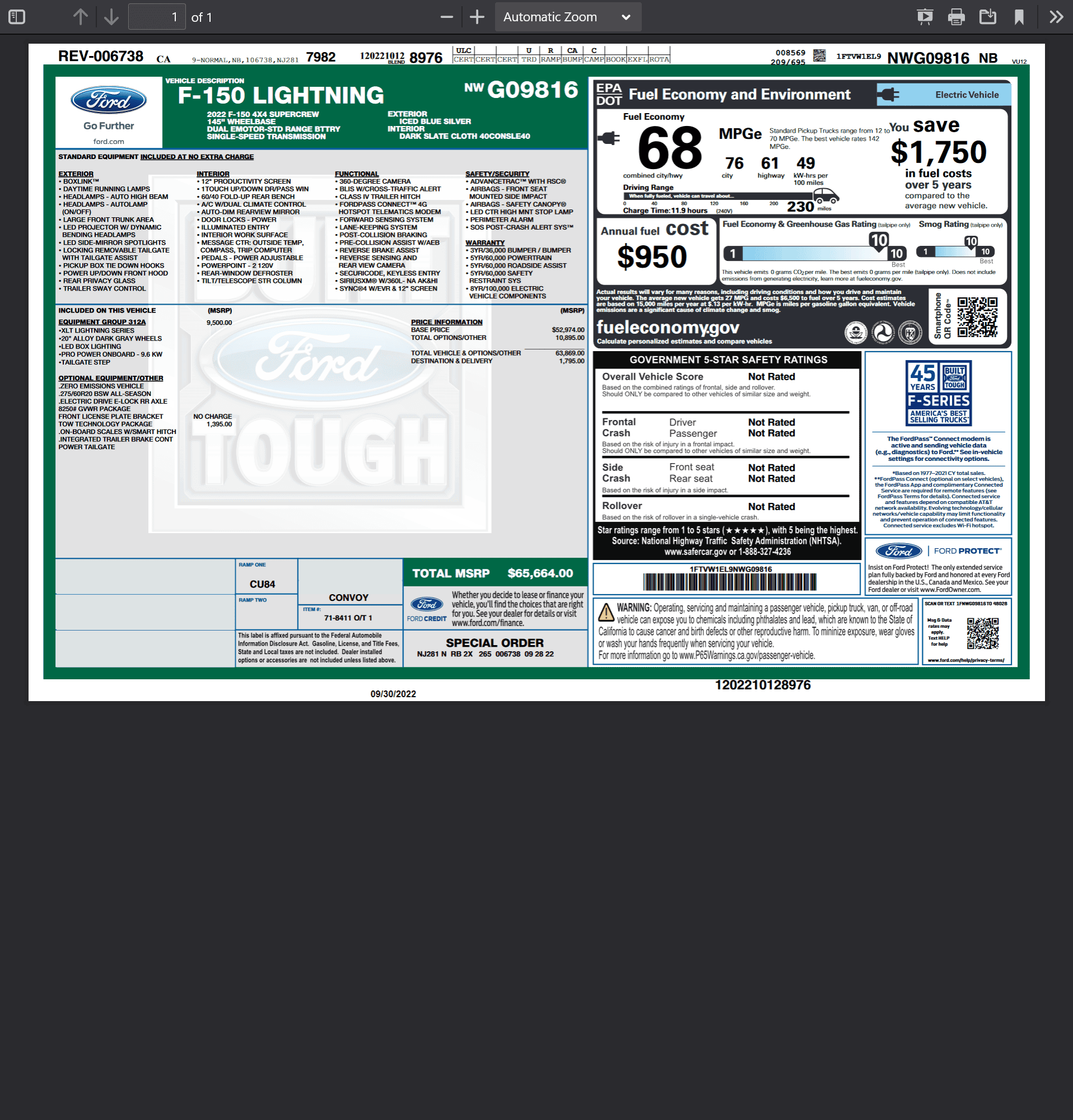 Ford F-150 Lightning ✅ 10/10 Lightning Build Week Group 220929 Screenshot 2022-09-29 at 21-54-54 Window Sticker - windowsticker.pdf