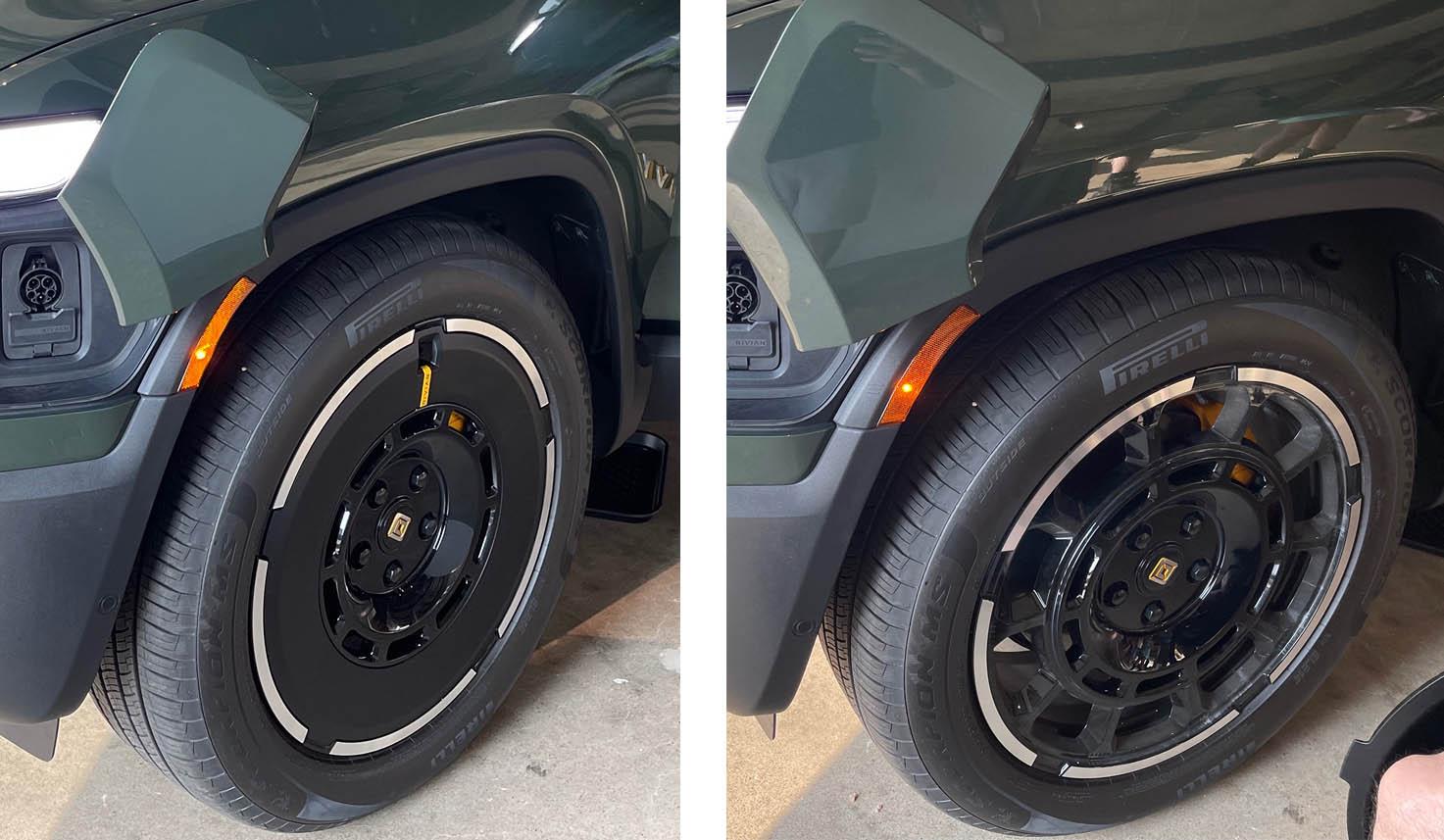 Ford F-150 Lightning New Rivian R1 Gen 2 Interior, Exterior and 22" Range Wheels with / without covers - Real Life Pictures 22_ Range Wheels 2nd Gen R1 With and Without Aero Covers