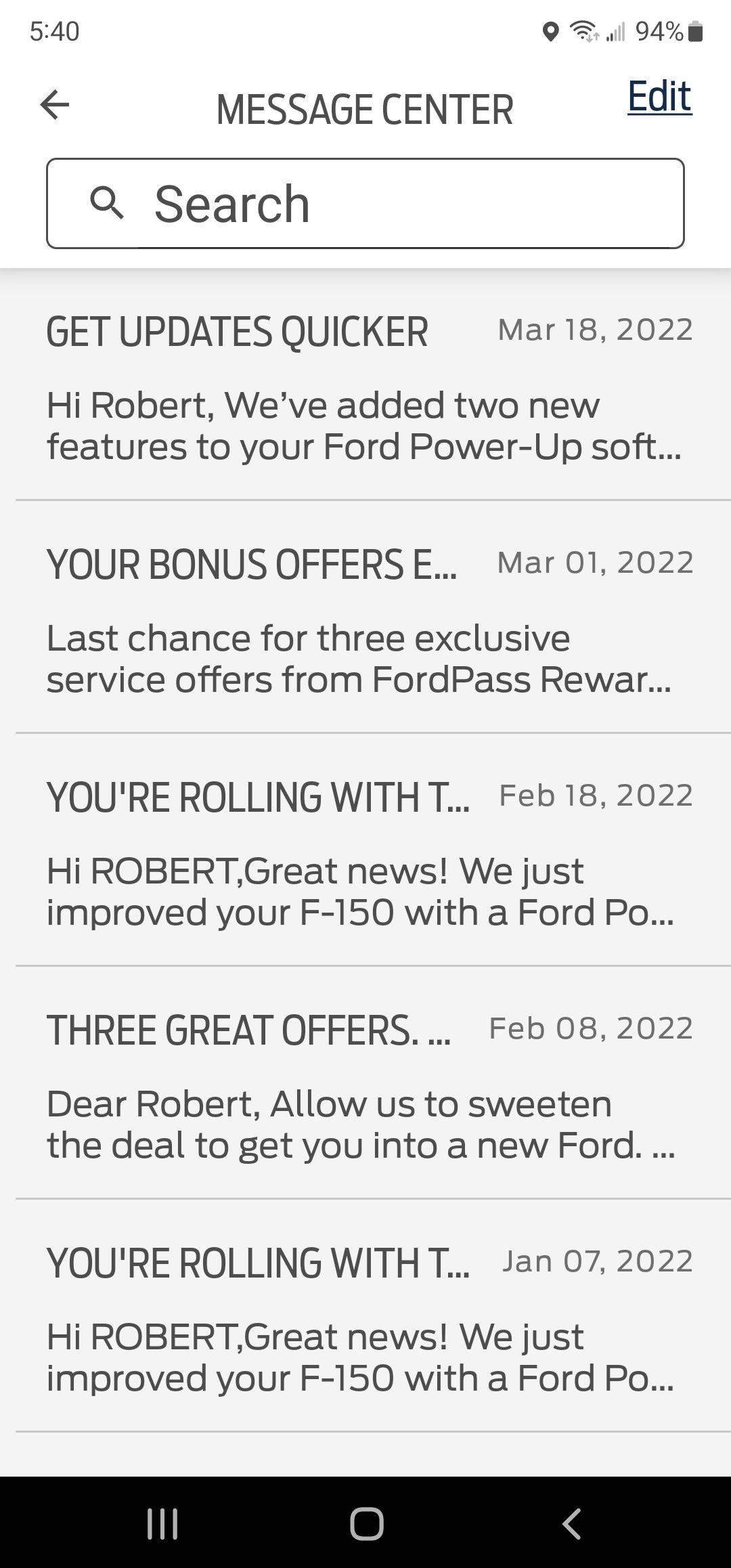 Ford F-150 Lightning Ford Pass: No OTA update messages received since 2/20/21.... -3531099889082045919 (2)