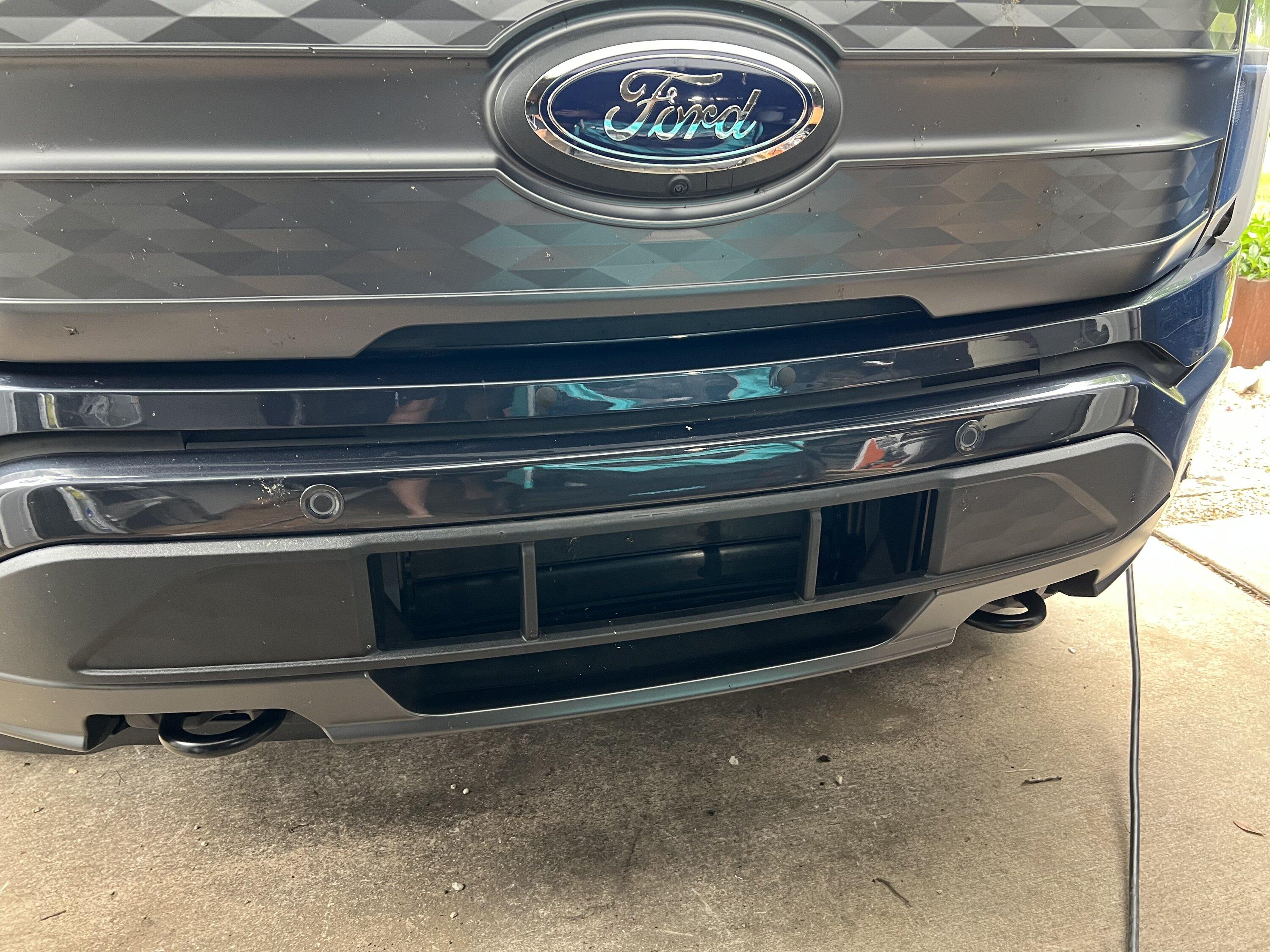 Relocate Front License Plate Holder.  Ford Lightning Forum For F-150  Lightning EV Pickup: News, Owners, Discussions, Community