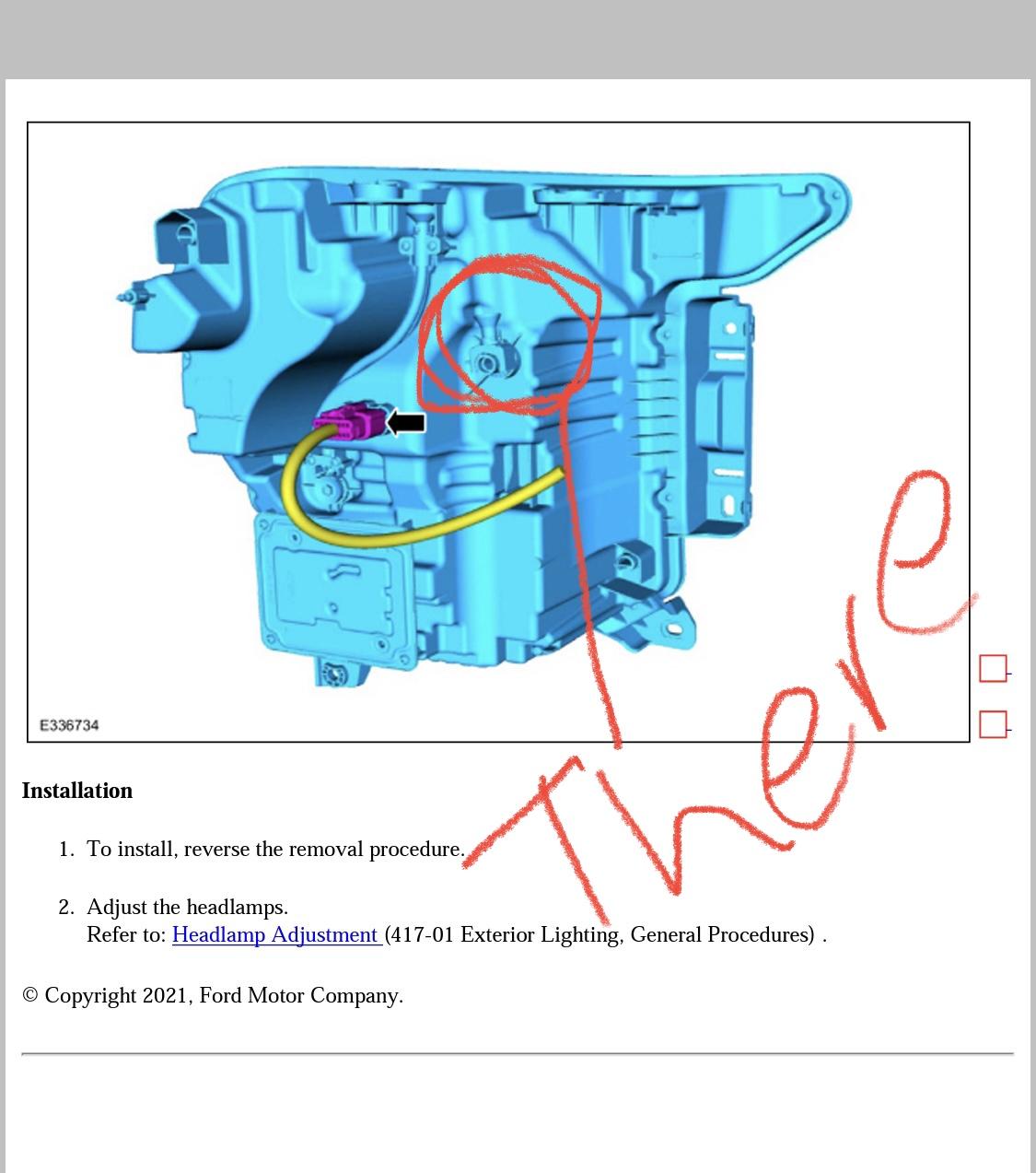 Ford F-150 Lightning Headlight correction following level 56B13368-4204-43A0-8ED3-E366EC28F5E0
