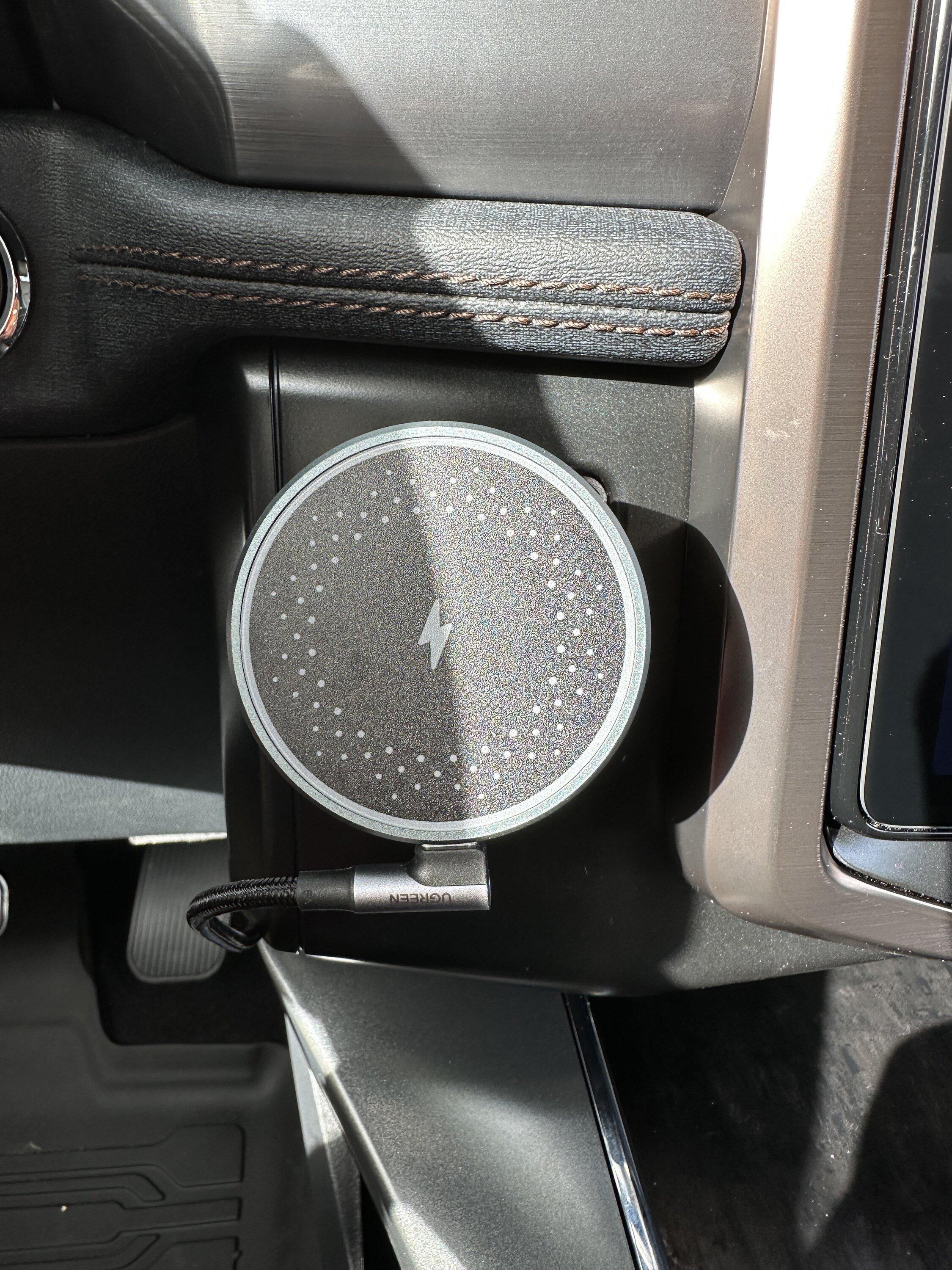 Ford F-150 Lightning Convert coin holder to phone mount (Lariat) 592641DD-96F1-474A-8CFA-B0569BC3E4A6