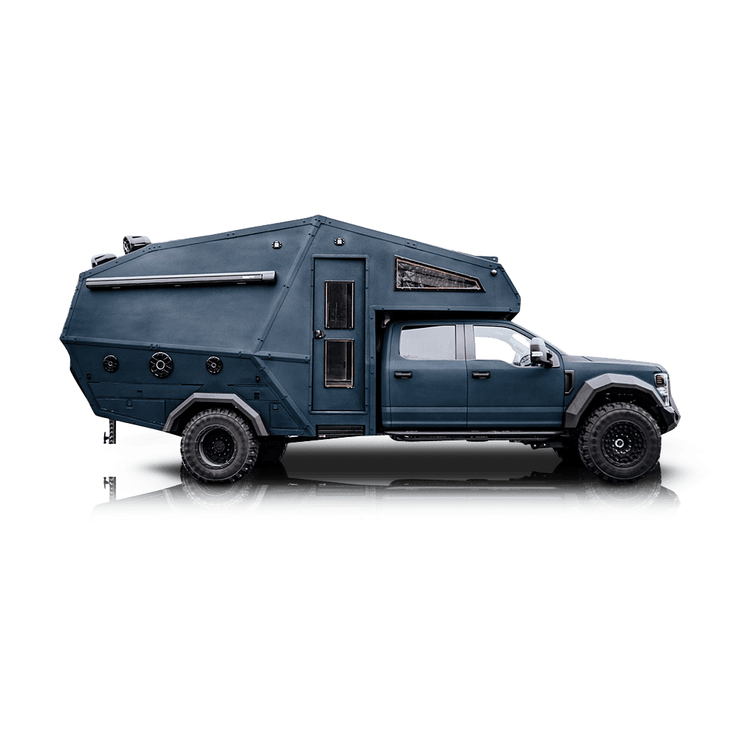 Ford F-150 Lightning Camping with the Lightning and Kodiak Canvas truck tent 63f357fa7e9aa22ca50d6c1e_2022-Ford-F-550-27North-4x4-203 WB-Ascender-Porsche-China-Gray-1FD0W5