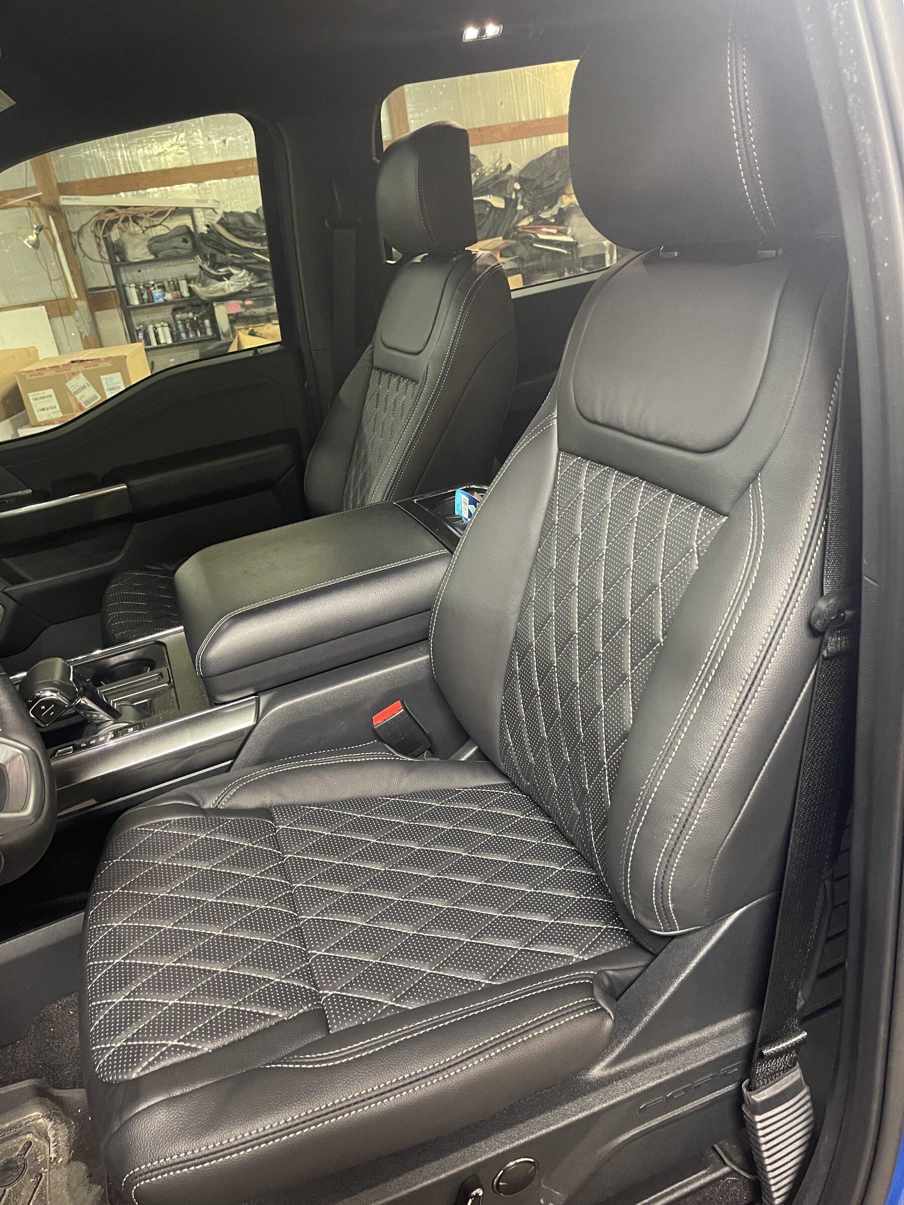 Ford F-150 Lightning Roadwire Leather installed in ‘21 F-150 XLT crew cab 73067B2F-5B9B-451F-A625-B37118E7AB2A