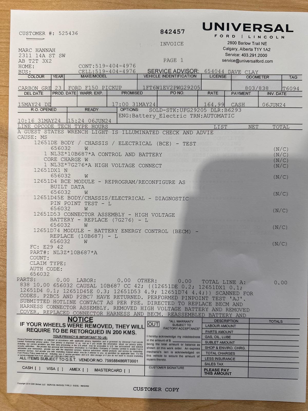 Ford F-150 Lightning Another Powertrain Malfunction/Reduced Power customer 73941046772__1B1BE441-9A95-426C-A0A1-77054BD381BF