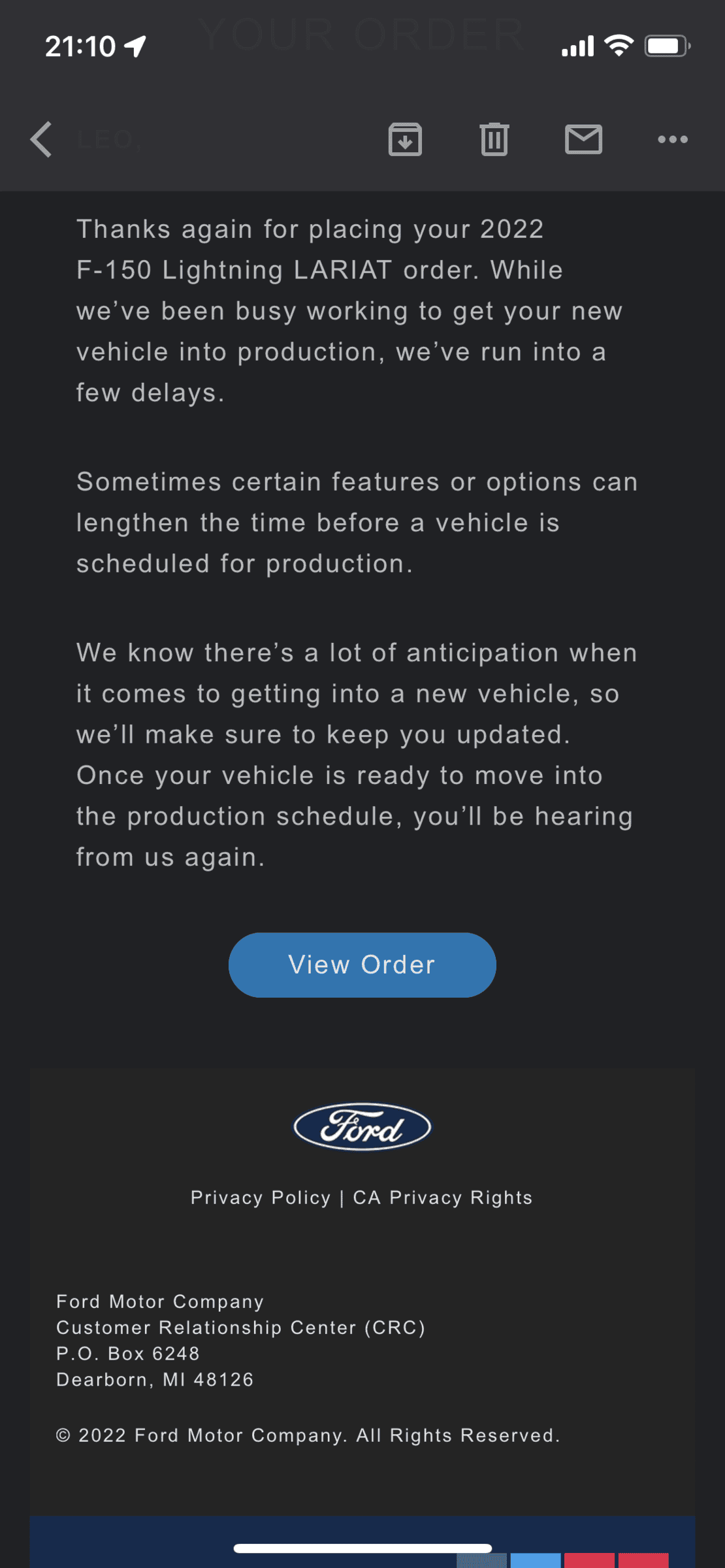 Ford F-150 Lightning Ford: Next Lightning Invitations Wave Coming in Summer. First Deliveries Still on Track For Spring. 88C2C45D-5841-49F4-9697-4BAC5552A8E3