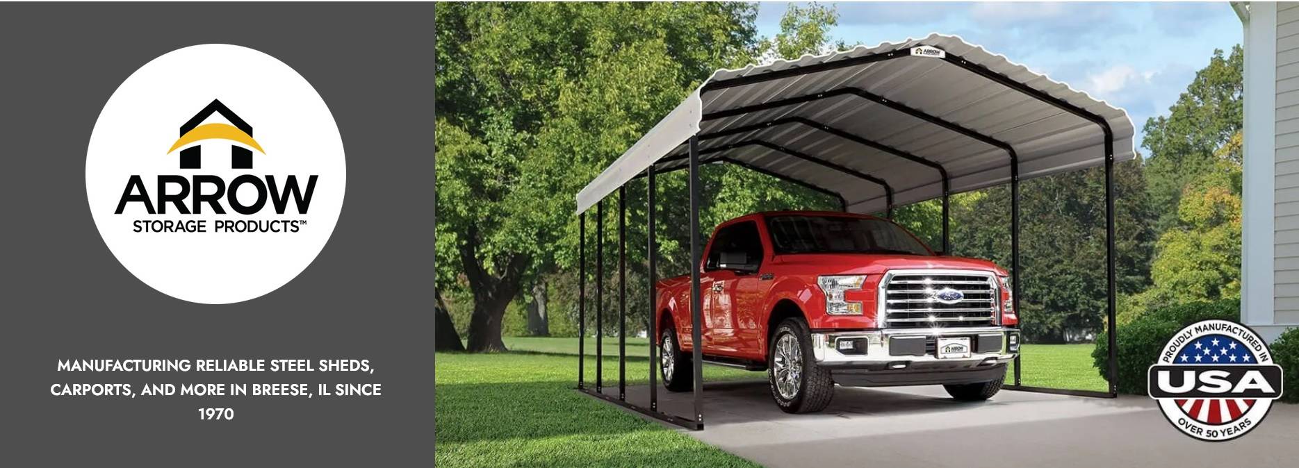 Ford F-150 Lightning Garage too small. Anyone park outside? In the snow? Arrow Carport image