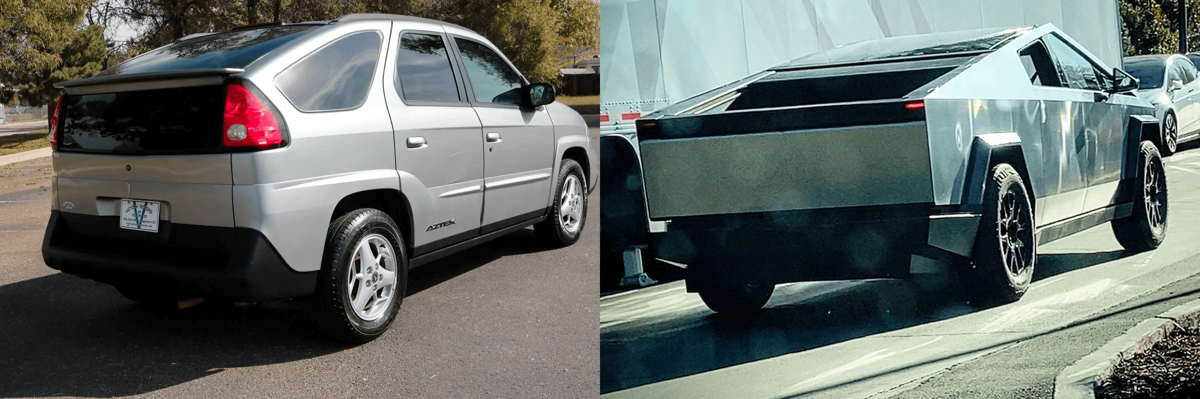 Ford F-150 Lightning Cybertruck gets new removable side mirrors design -- spotted today aztek-vs-cybertruck