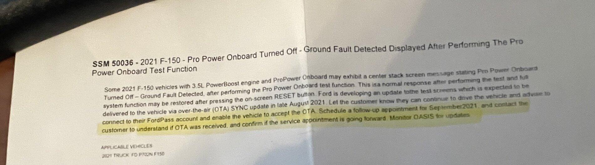 Ford F-150 Lightning 2KW Pro Power (3.5L EB) - Constant error messages. Pro Power not able to be used in generator mode at ALL. BB523CF1-ED8D-4BBB-800F-04607D99B39B