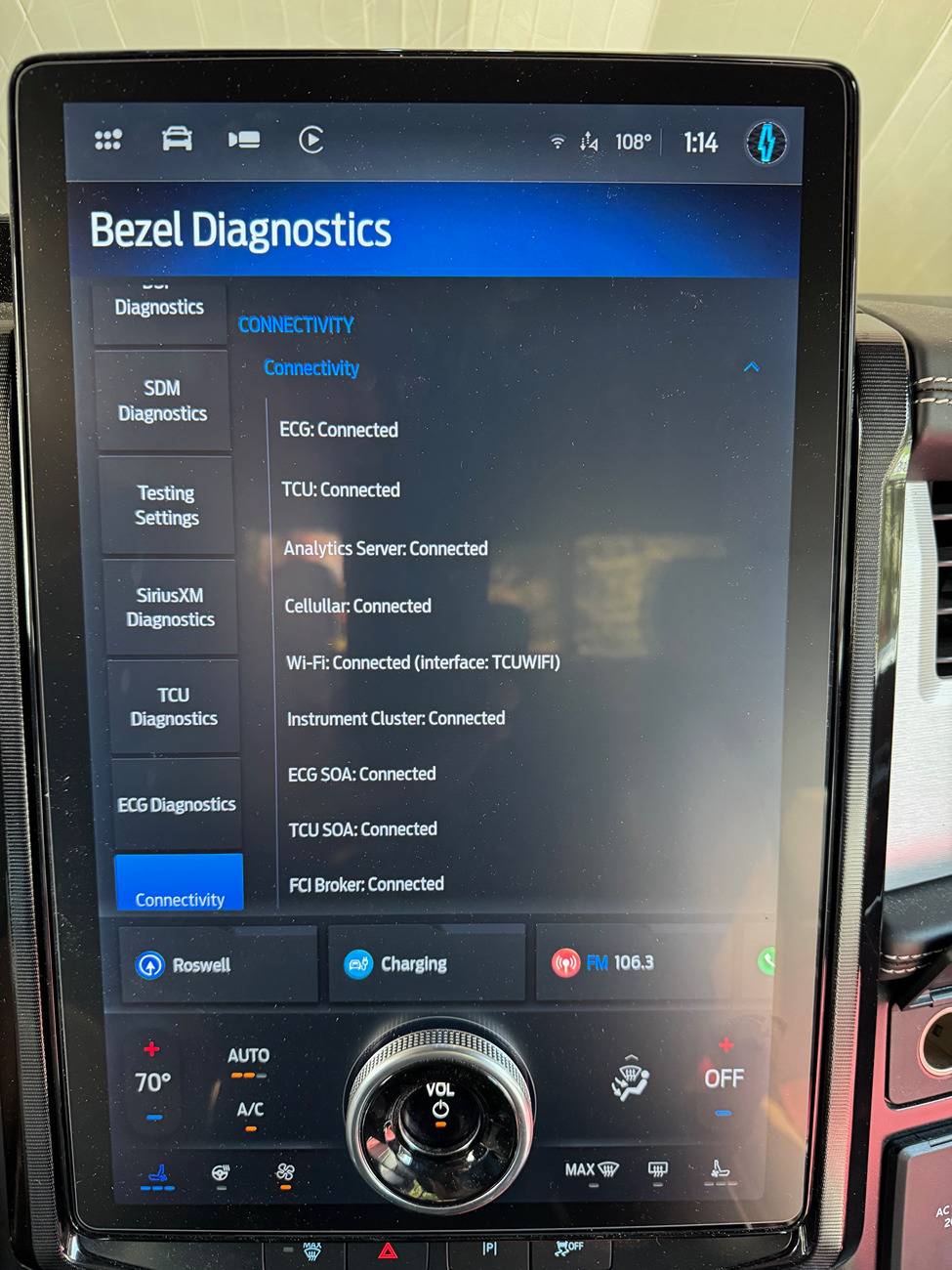 Ford F-150 Lightning Encourage Software Update? Bezel Diagnostics Connectivity