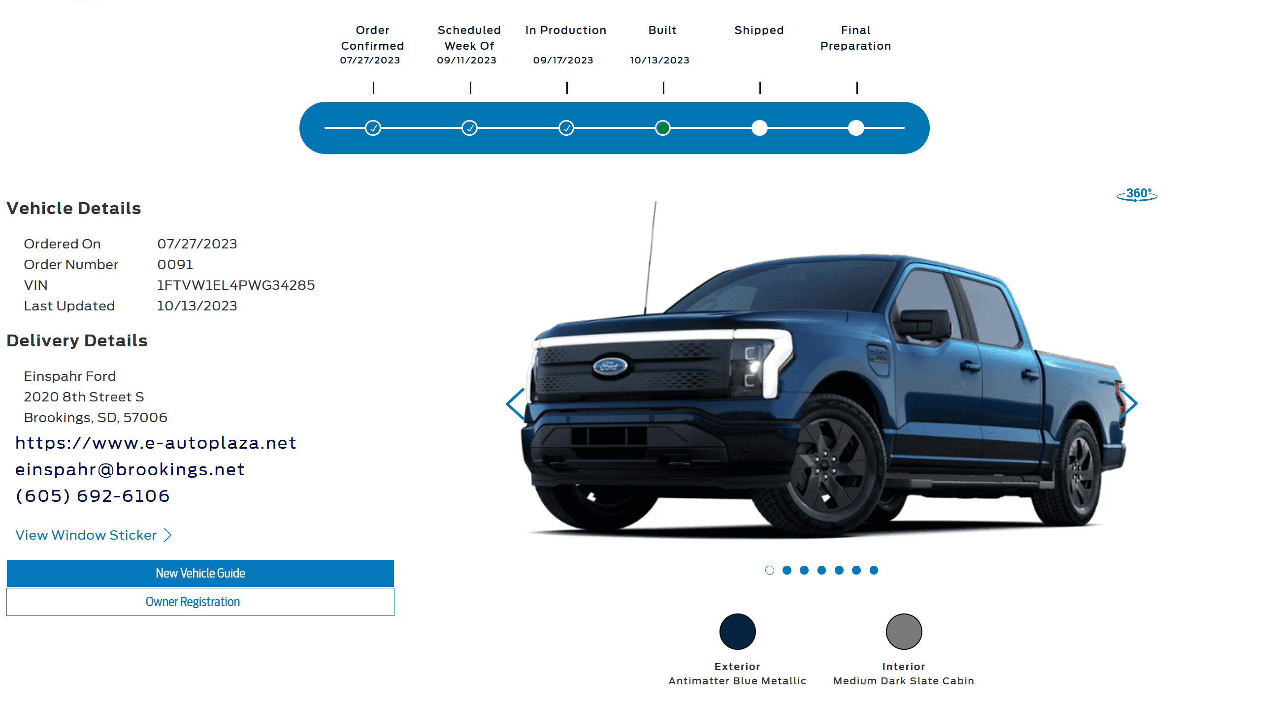 Ford F-150 Lightning ✅ 9/11/2023 Lightning Build Week Group (MY2023) built