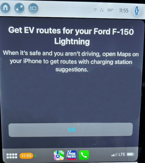 Ford F-150 Lightning Lightning Software Updates using FDRS CarPlay_Map_Lightni