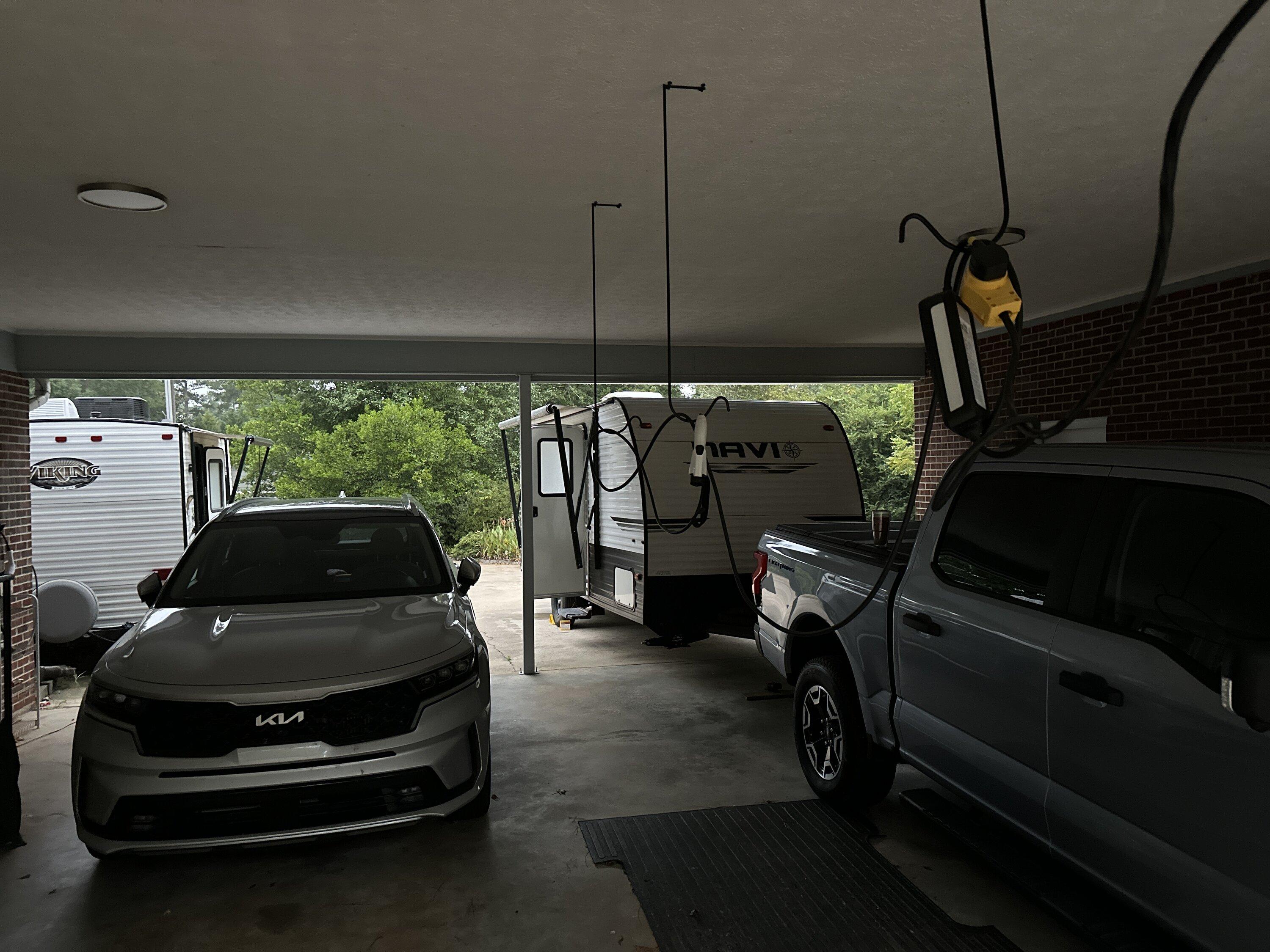 Ford F-150 Lightning Fits in garage.. carport drive thru.JPG