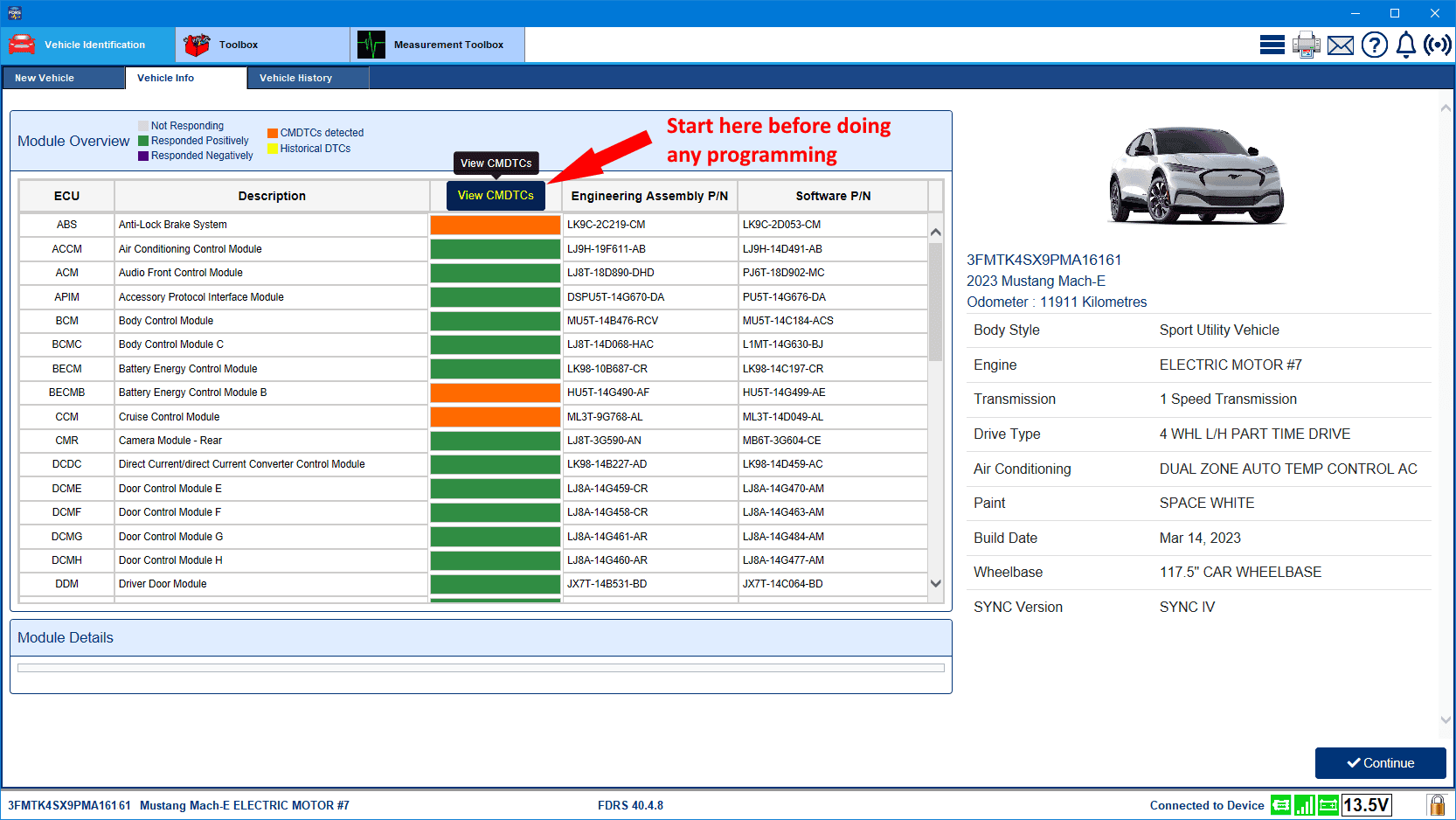 Ford F-150 Lightning ECU module programming guide using FDRS CMDTC1