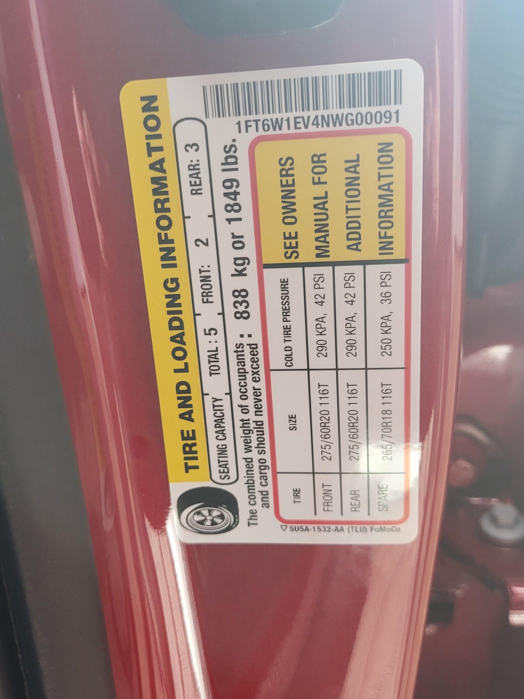 Ford F-150 Lightning Door Sticker Thread (GVWR / Payload / Tire and Loading Figures Label). Help and Add Yours! D408666A-E28A-44FA-B86F-02380119C88A