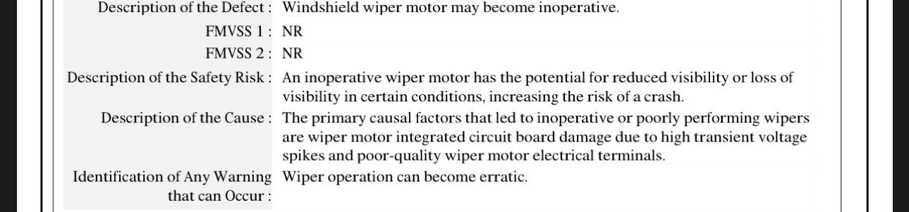 Ford F-150 Lightning Recall 22S71 - Windshield Wiper Motor inspect/replace D56EE1E8-3E41-4FFA-9629-340A130CAA88