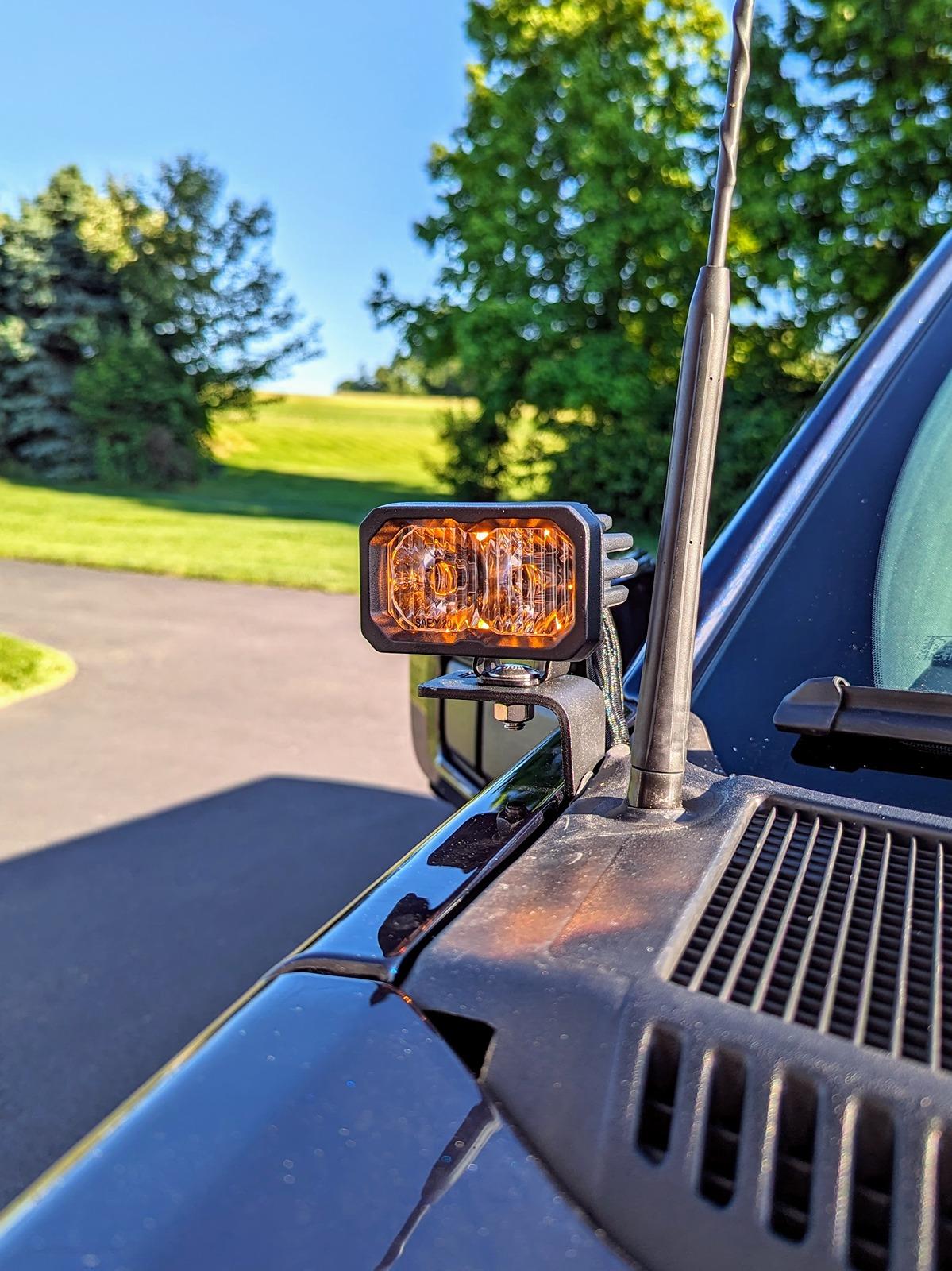 Ford F-150 Lightning Fog lights and ditch lights with backlighting, switches, and canbus integrated controls Ditch bracket right backlit